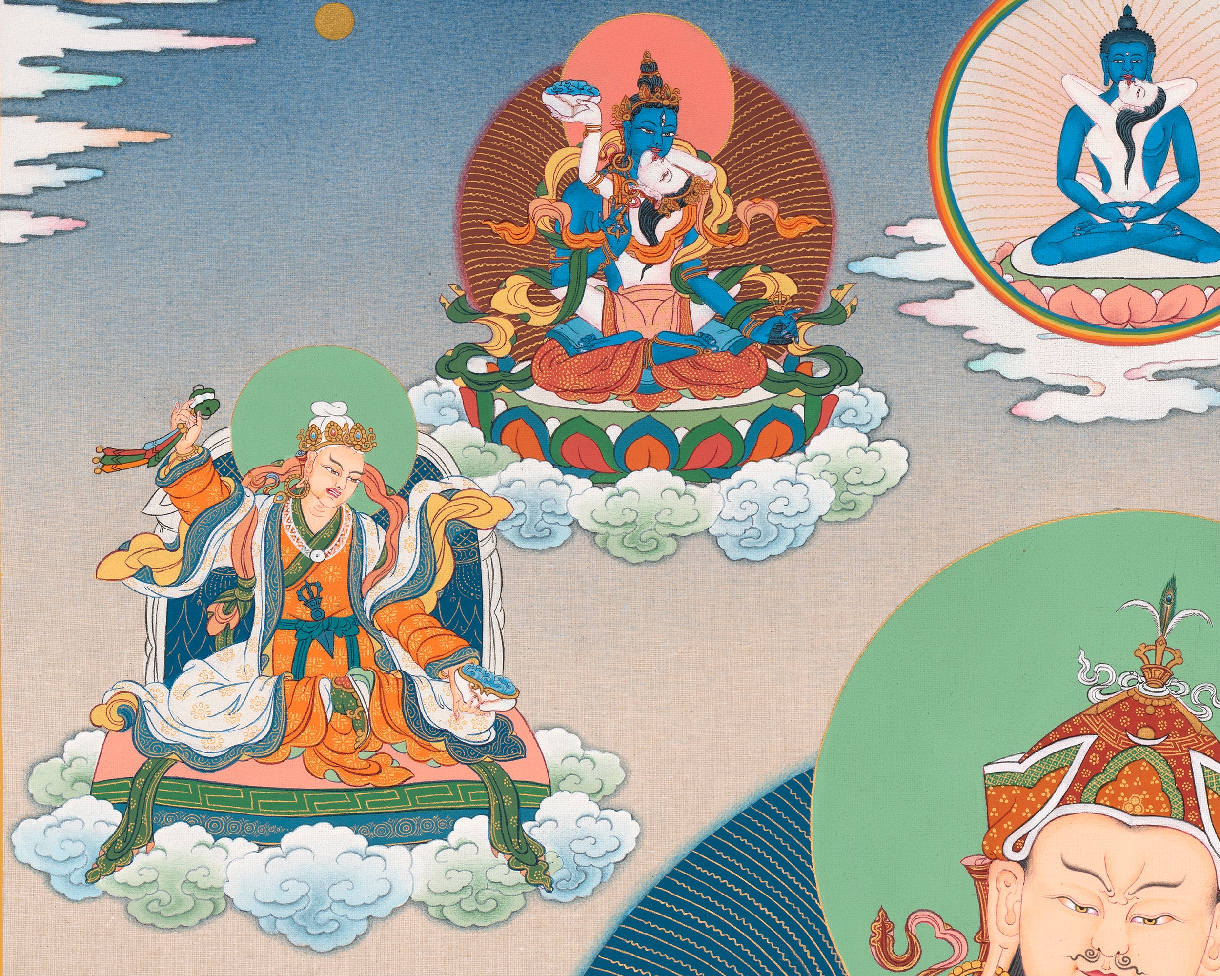 Padmasambhava Thangka | Eight Manifestation of Guru Rinpoche | Himalayan Tibetan Thangka Painting