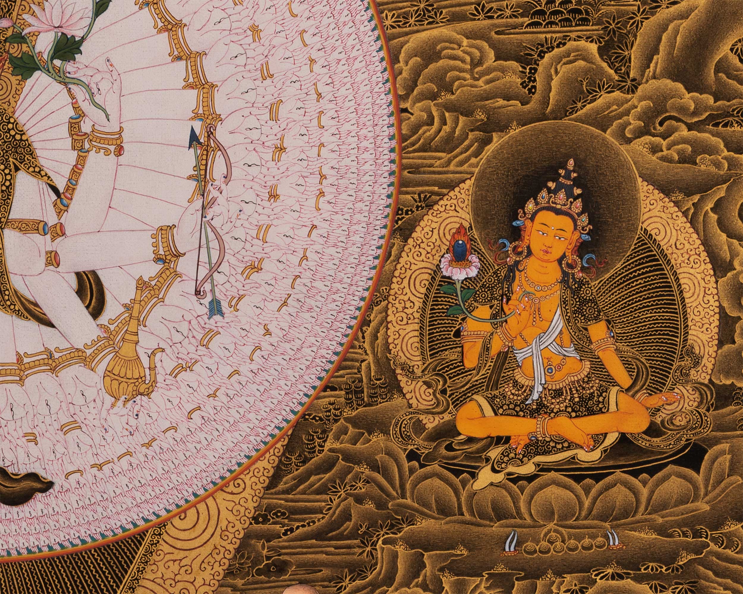 1000 Armed Chenrezig Thangka | Traditional Karma Gadri Art