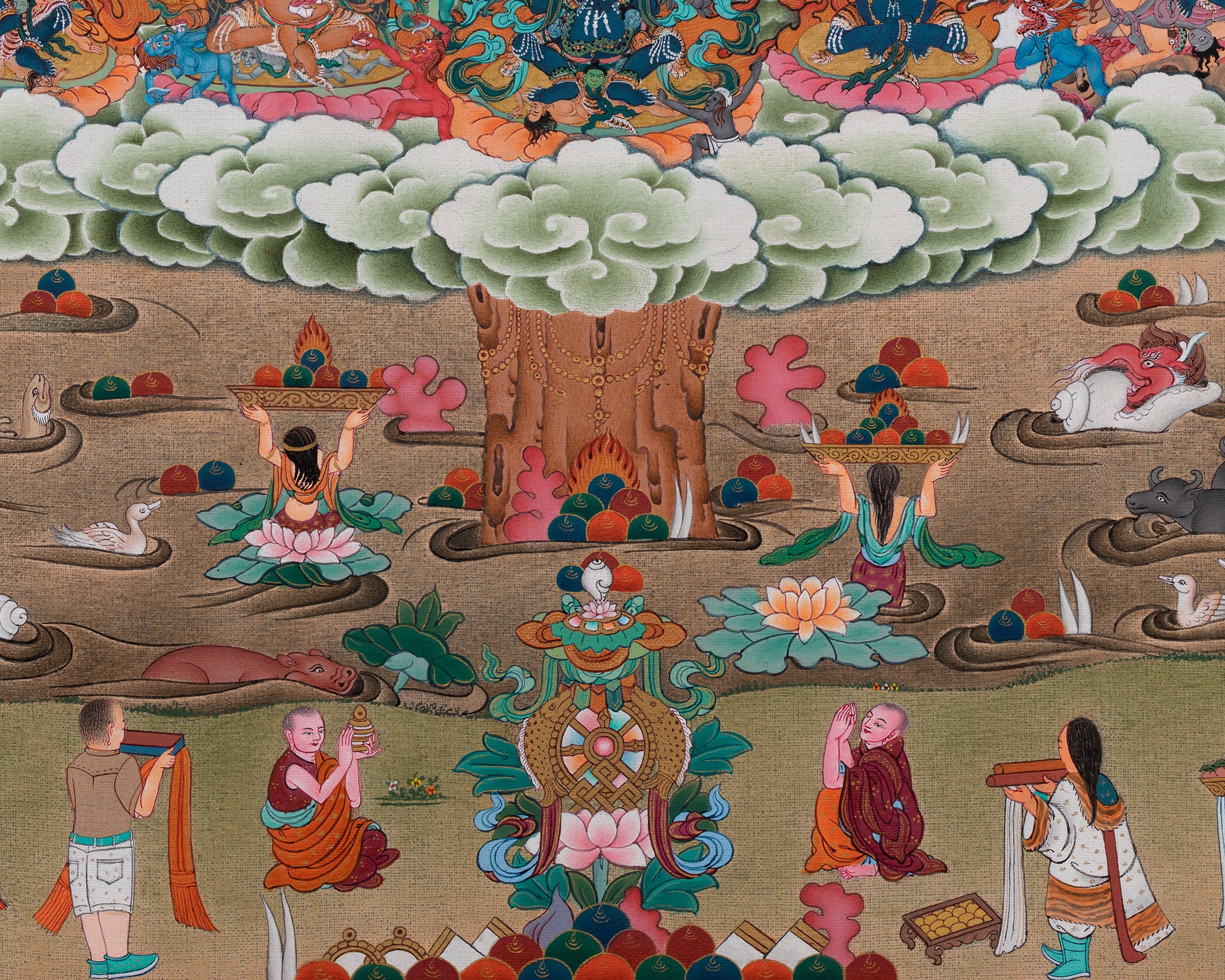 Sakya Refuge Tree Thangka | Vajradhara lineage | Tibetan Traditional Art