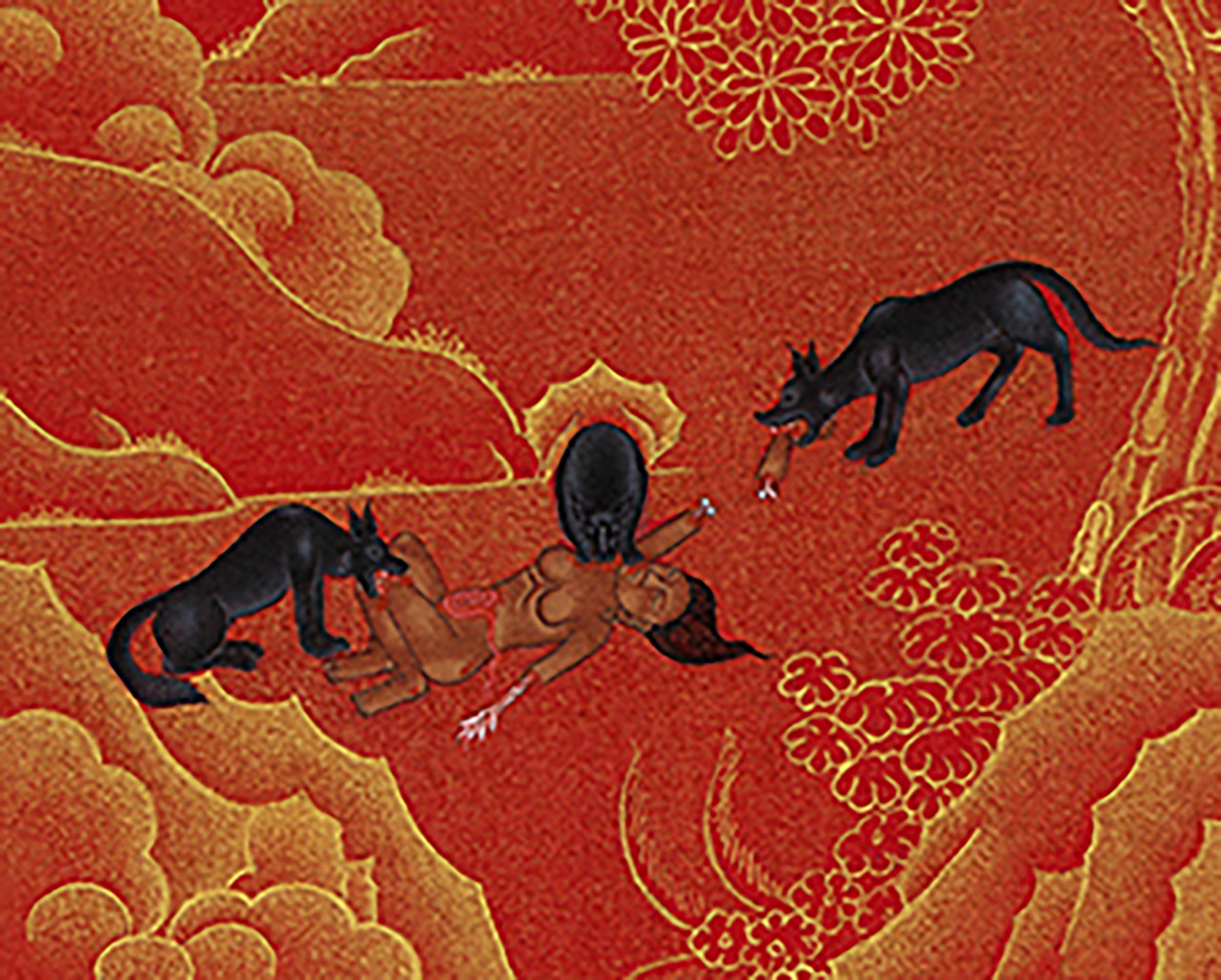 Dakini Vajrayogini With Citipati And Vajradharma Thangka