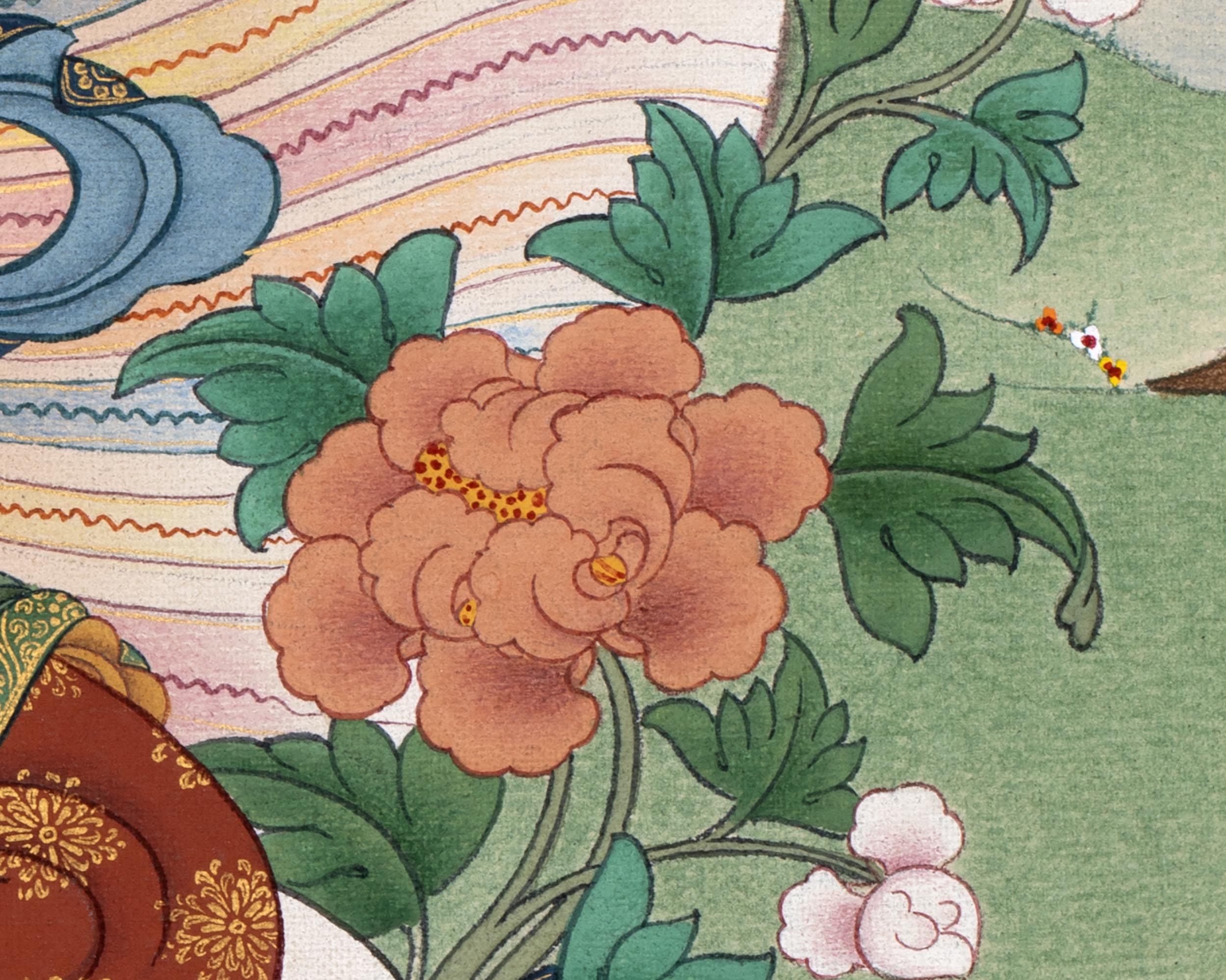 Bodhisattva Thangka | Manjushree With Chenrezig & Vajrapani