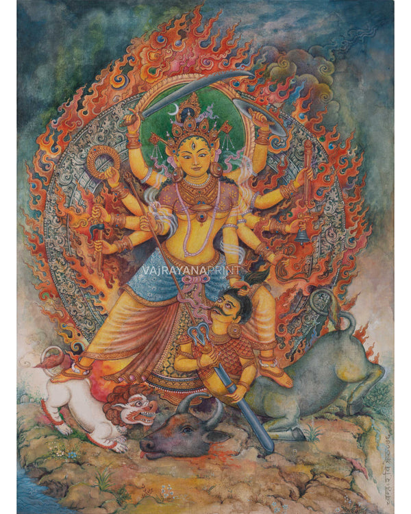 The Grand Bhagwati Giclee Print For Mantra Practice