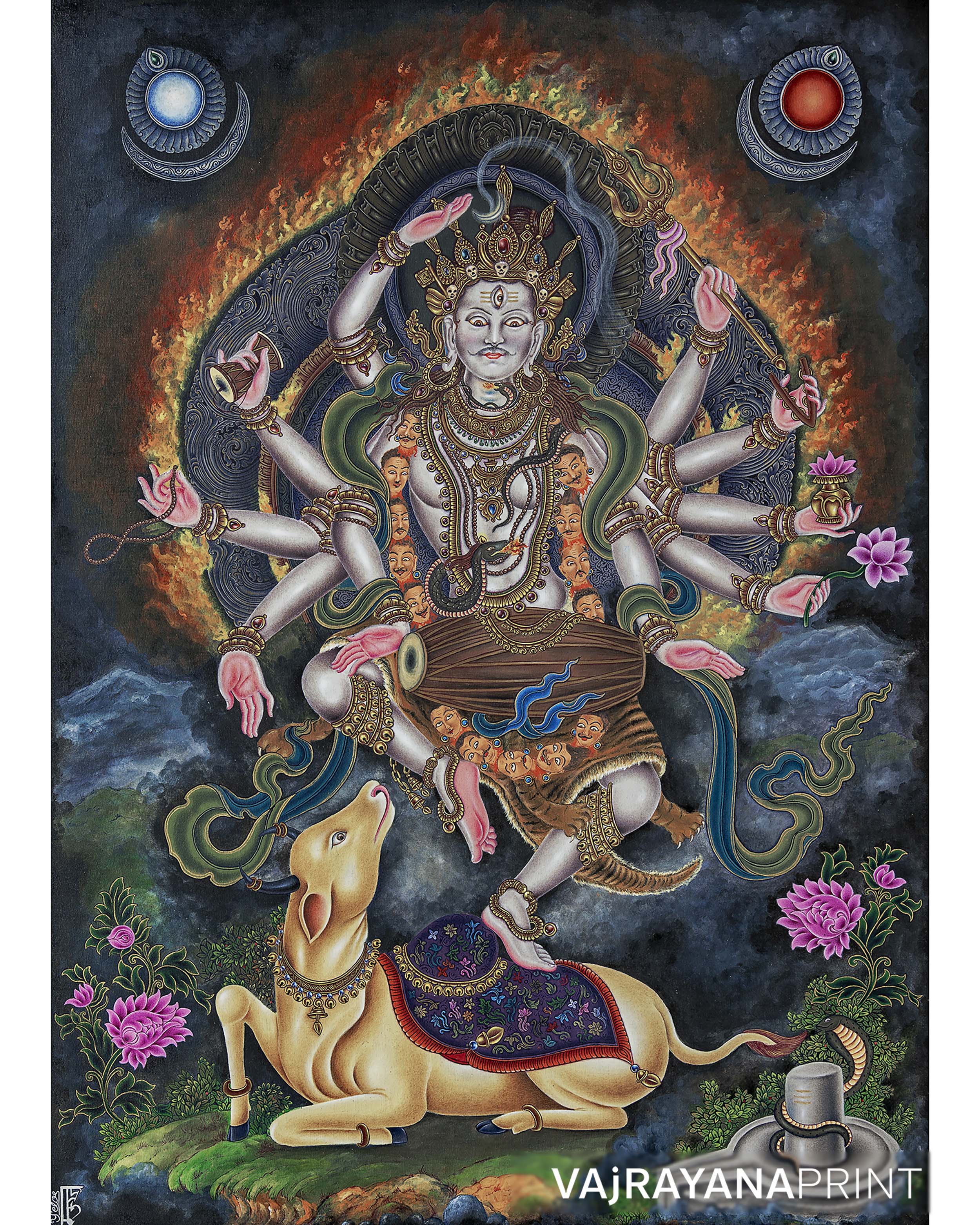 Dancing Shiva Thangka Print