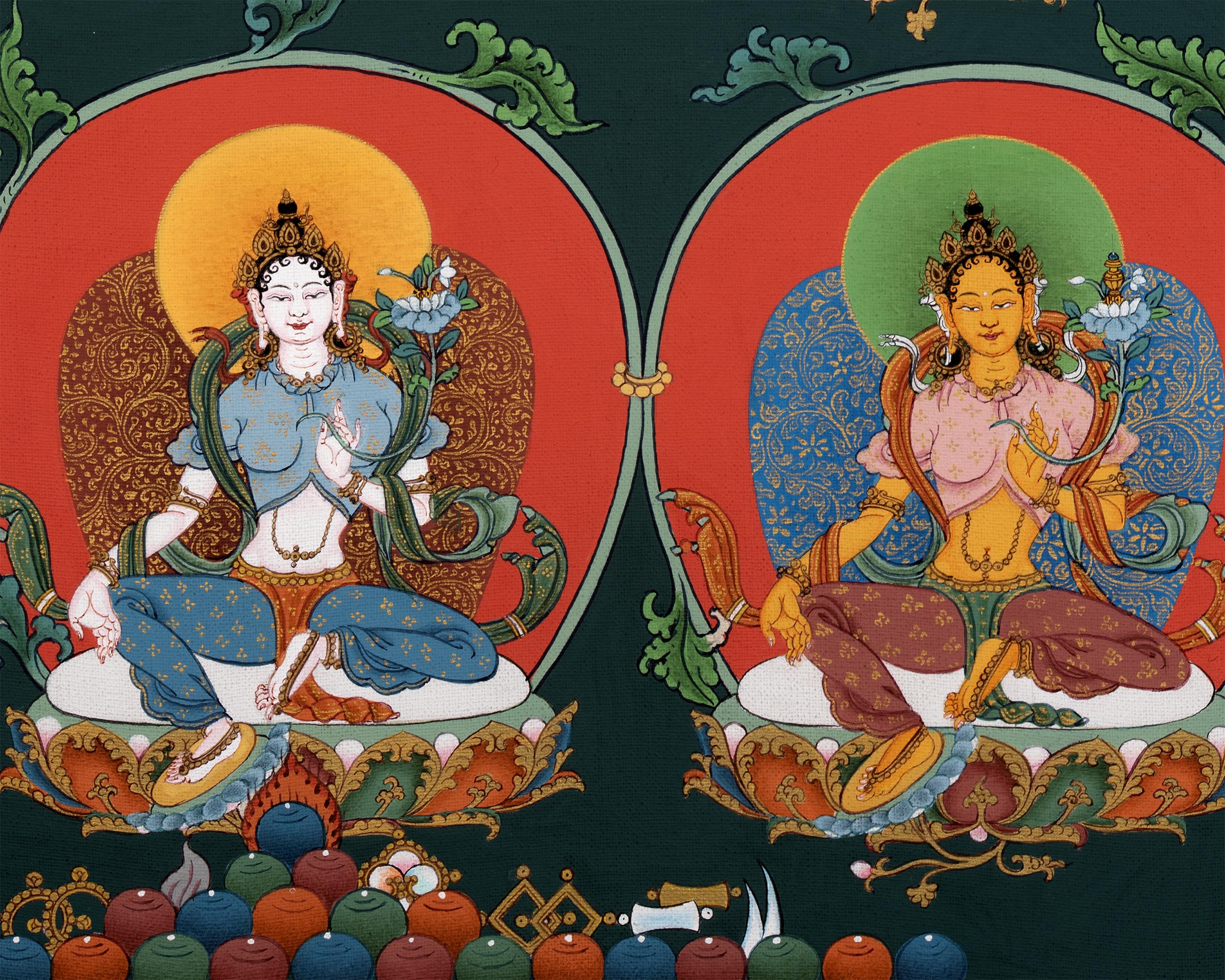 21 Tara Thangka Print | The Mother Bodhisattva Drolma | High Quality Canvas Print