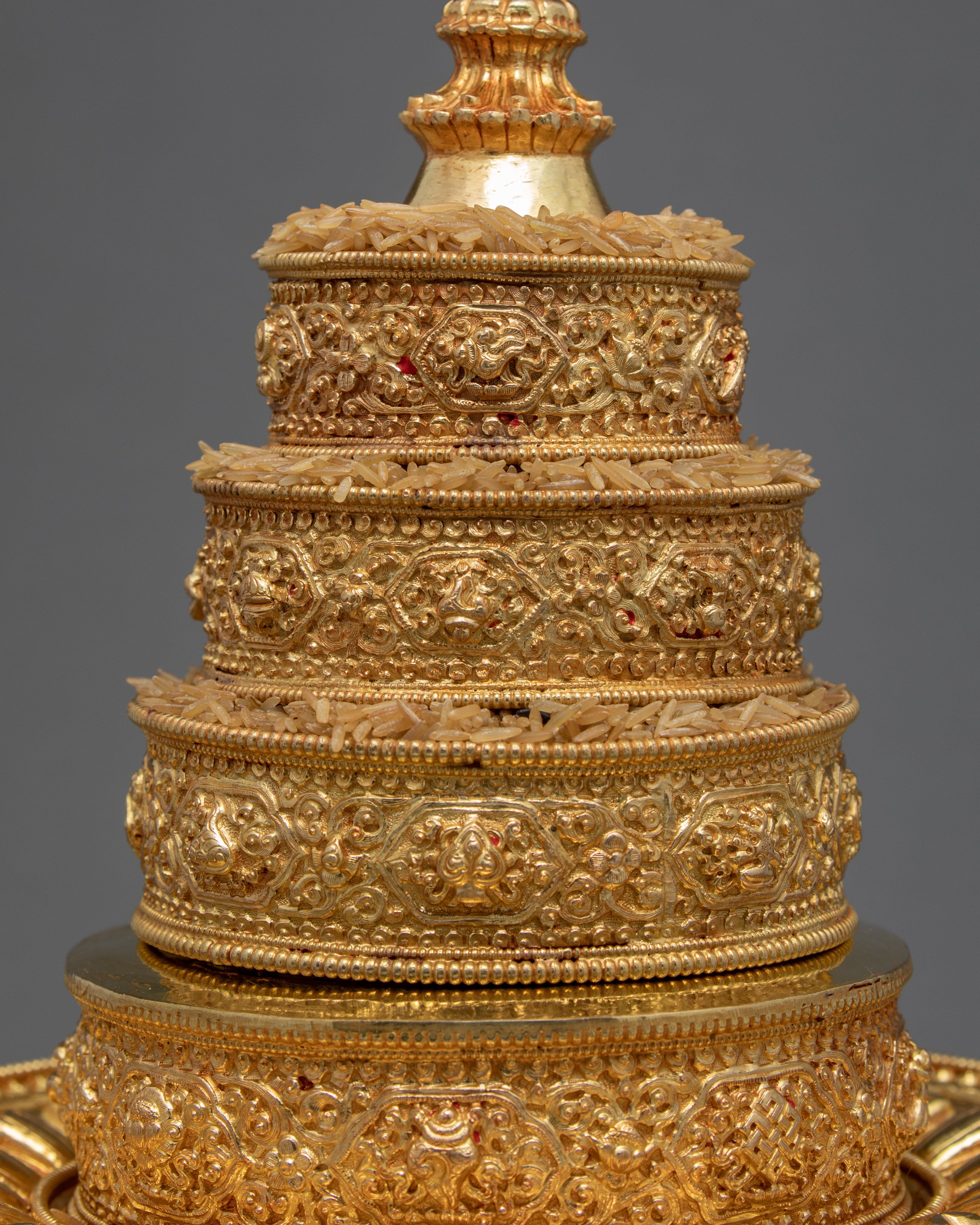 5 inches Mandala for Offering | Handcarved Buddhist Offering Set