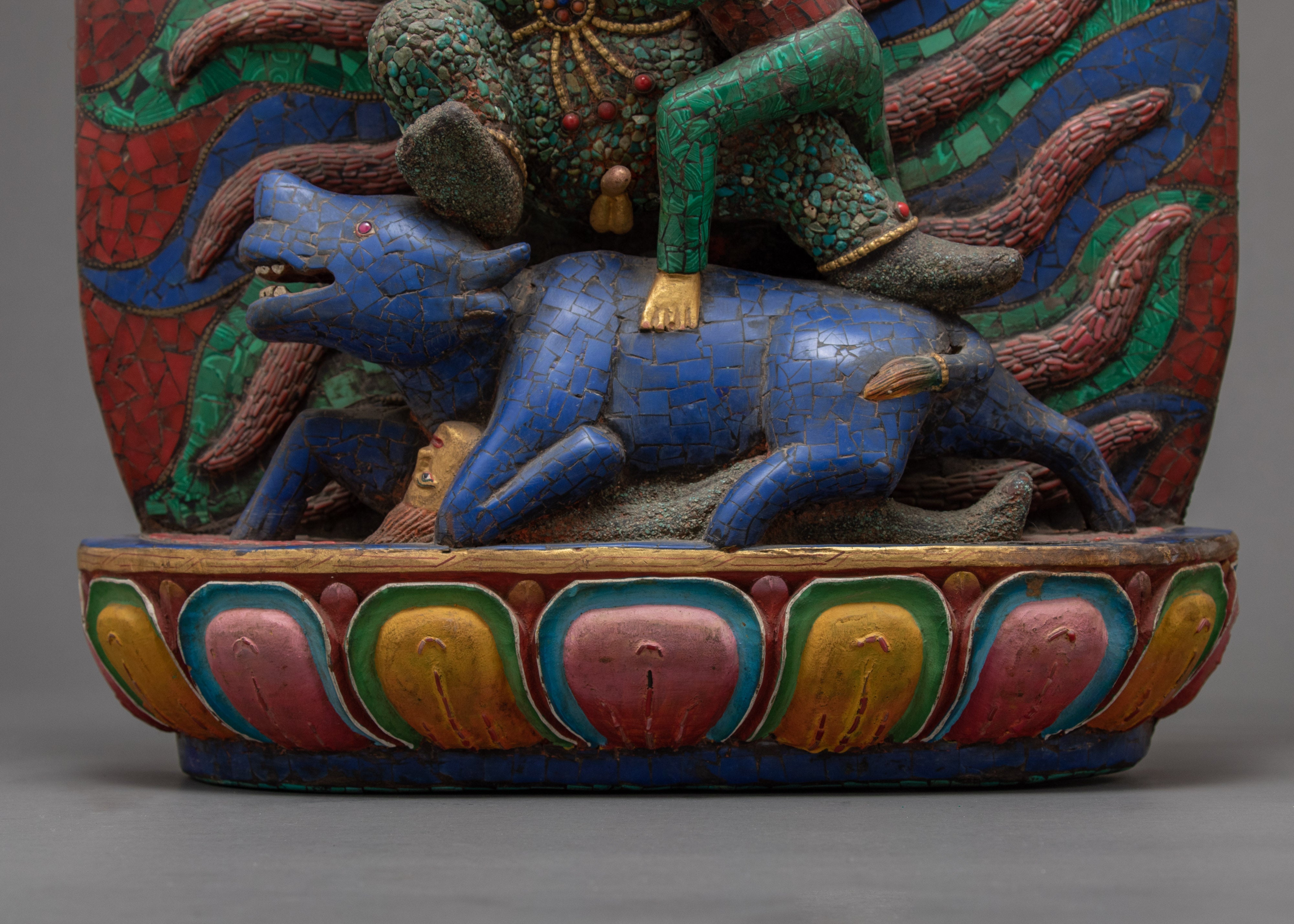 Yamantaka Wooden Statue | Small Statue for Home Decor | Arts and Crafts Nepal