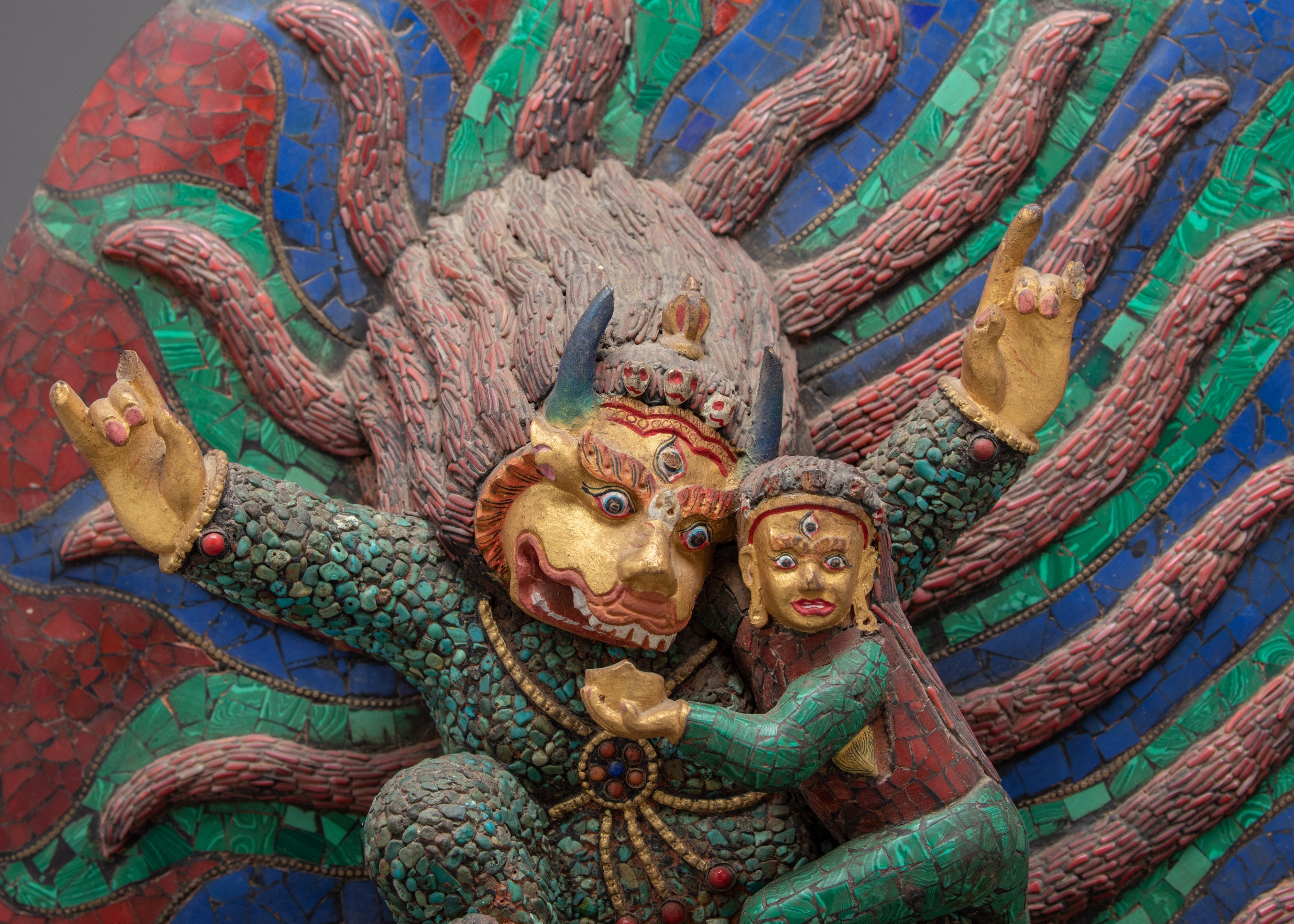 Yamantaka Wooden Statue | Small Statue for Home Decor | Arts and Crafts Nepal