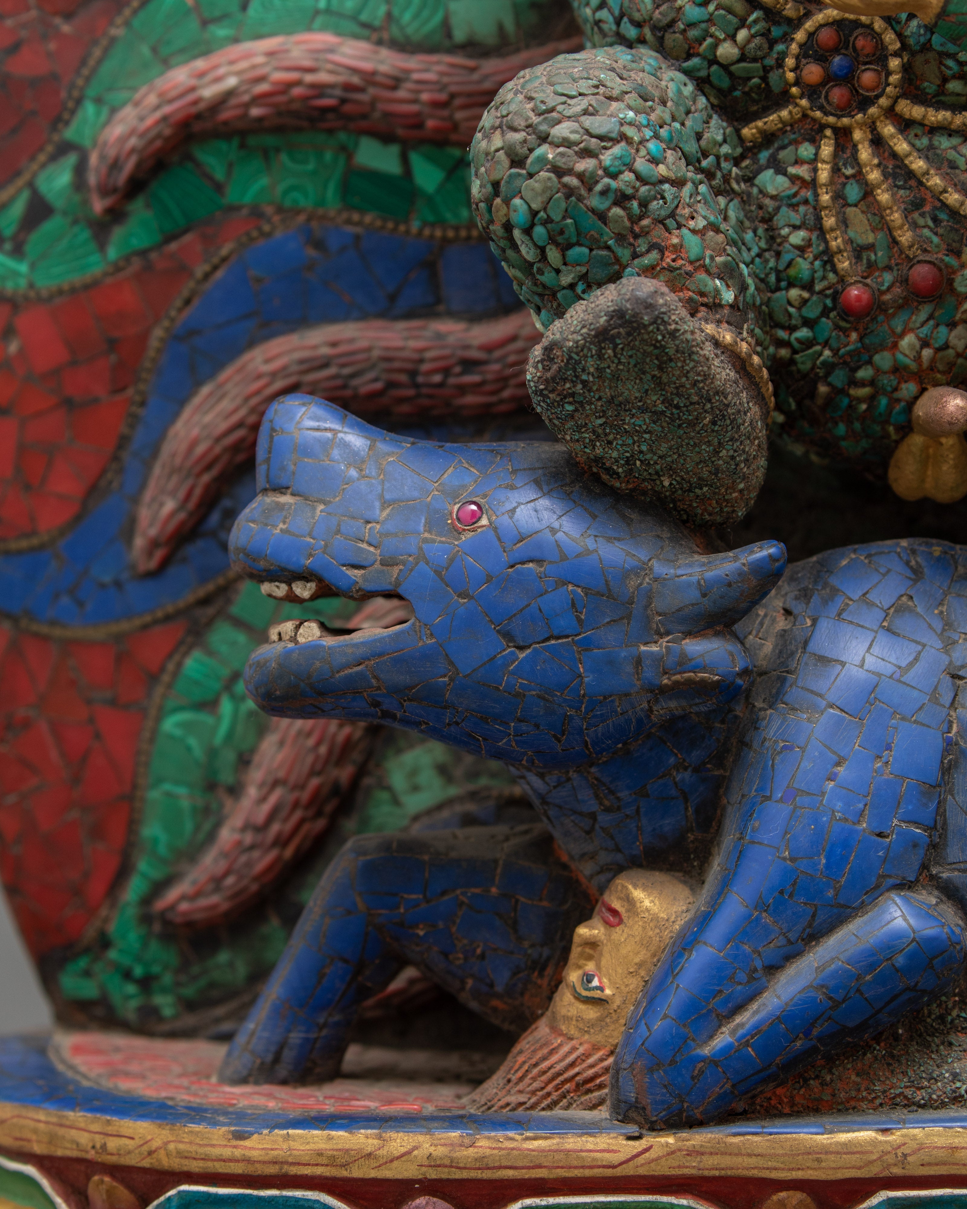 Yamantaka Wooden Statue | Small Statue for Home Decor | Arts and Crafts Nepal