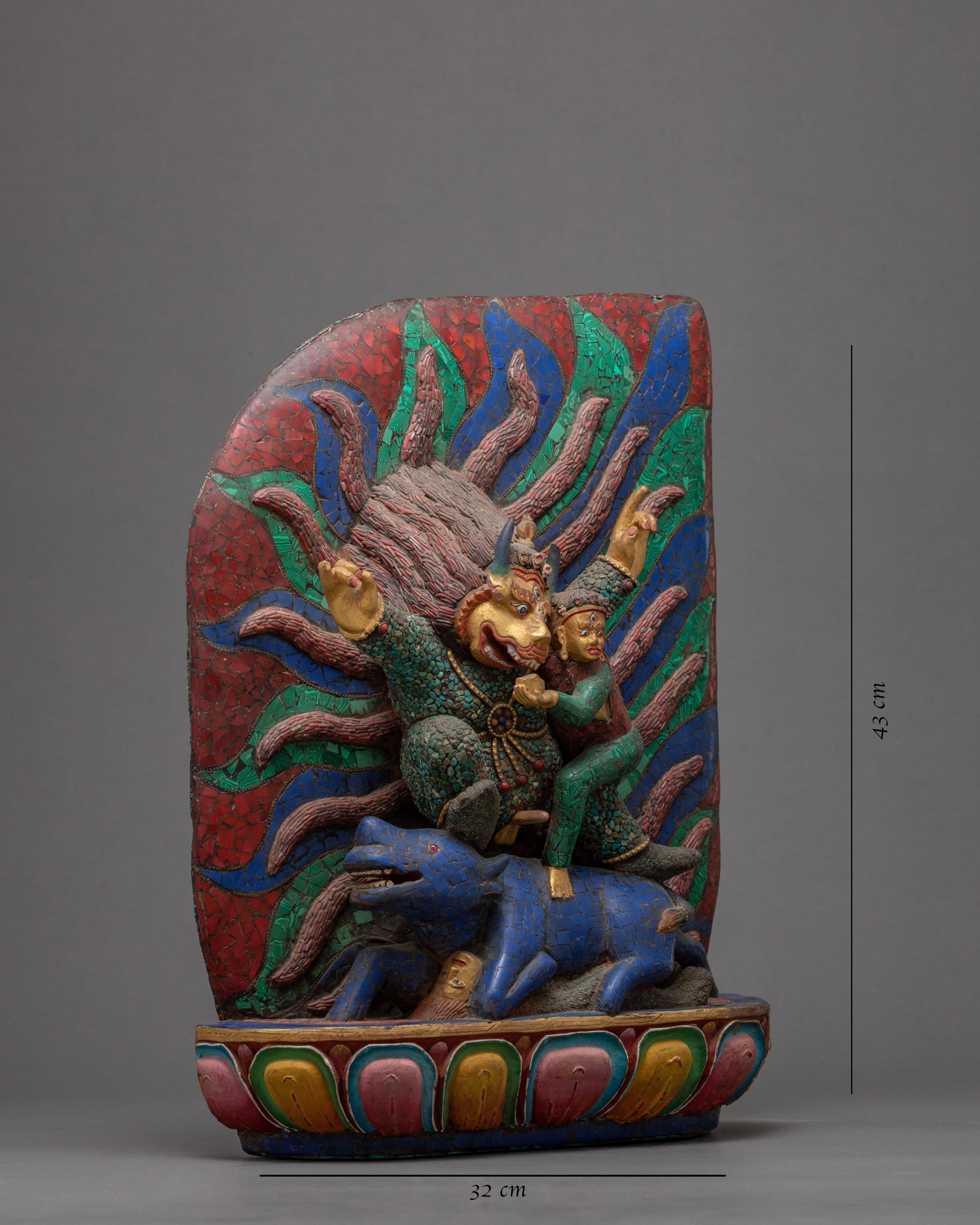 Yamantaka Wooden Statue | Small Statue for Home Decor | Arts and Crafts Nepal