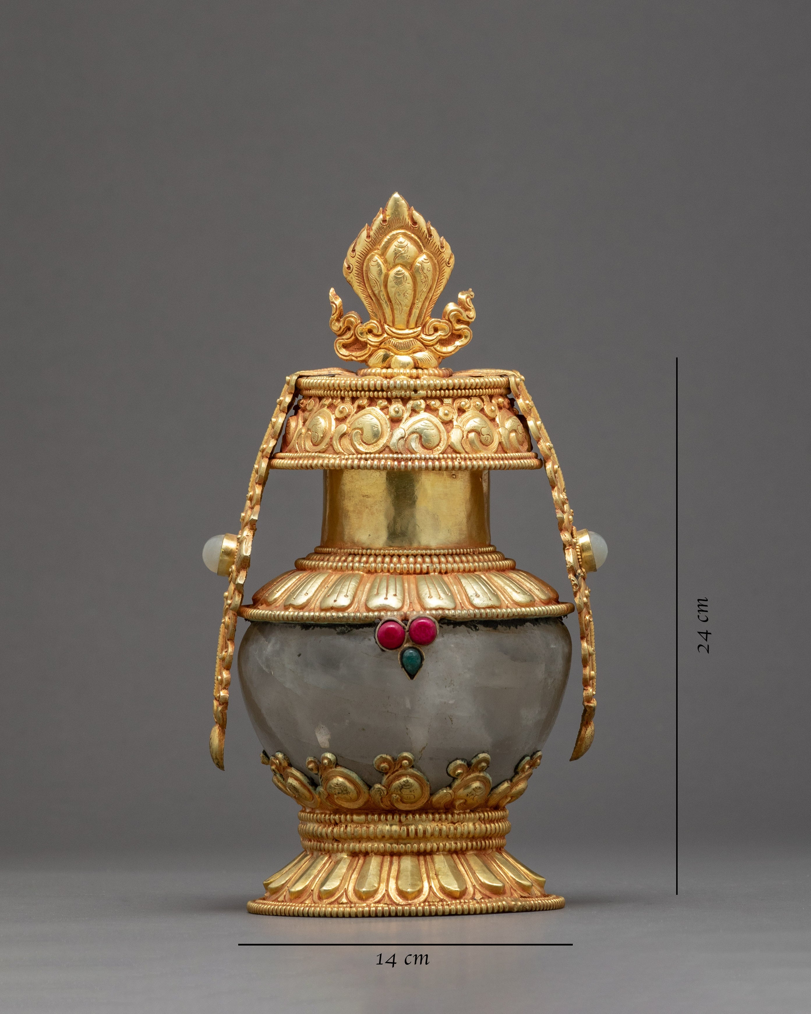 Crystal Bhumba Vase | Vintage Crystal Vase | Traditional Altar Offerings