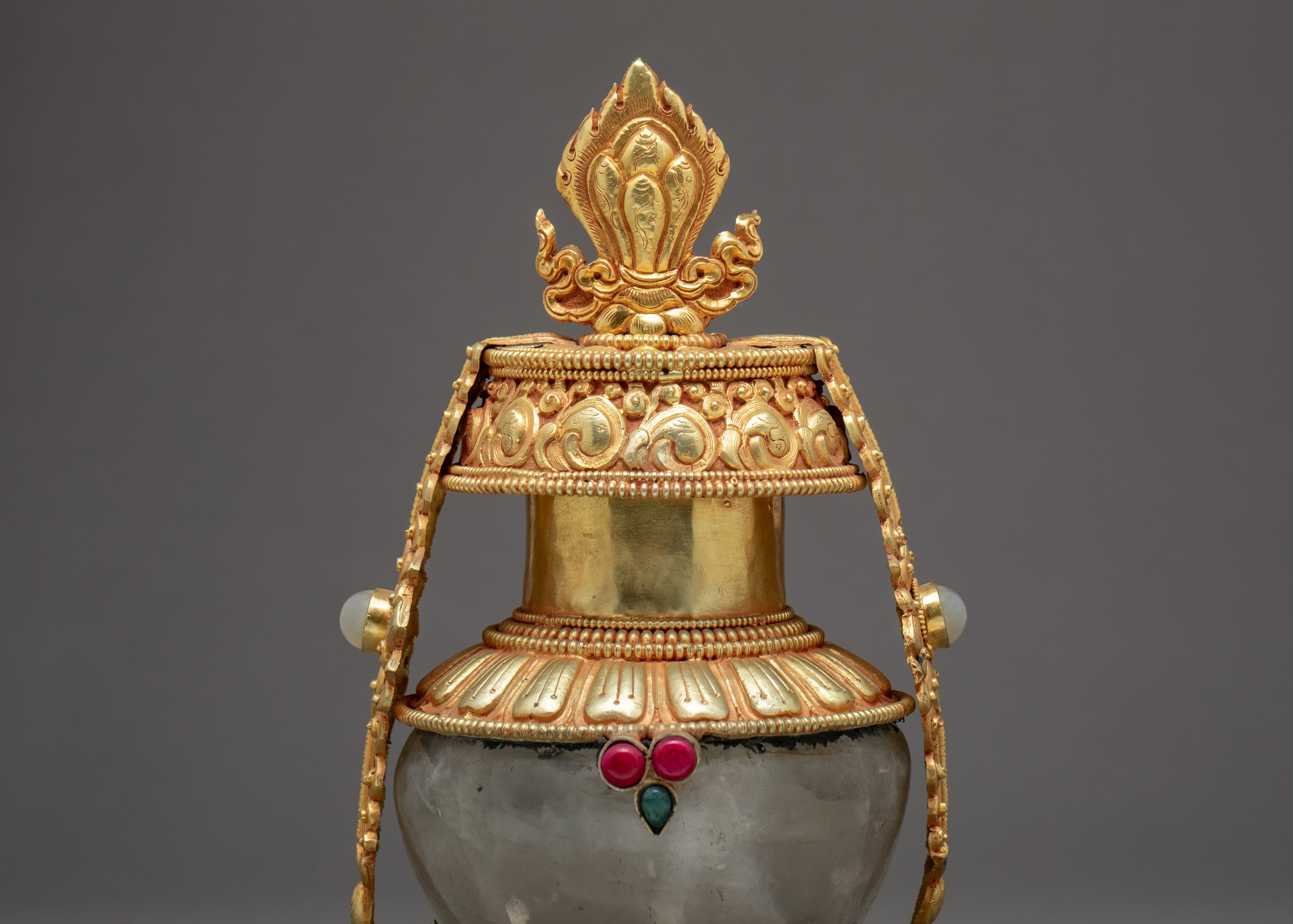 Crystal Bhumba Vase | Vintage Crystal Vase | Traditional Altar Offerings