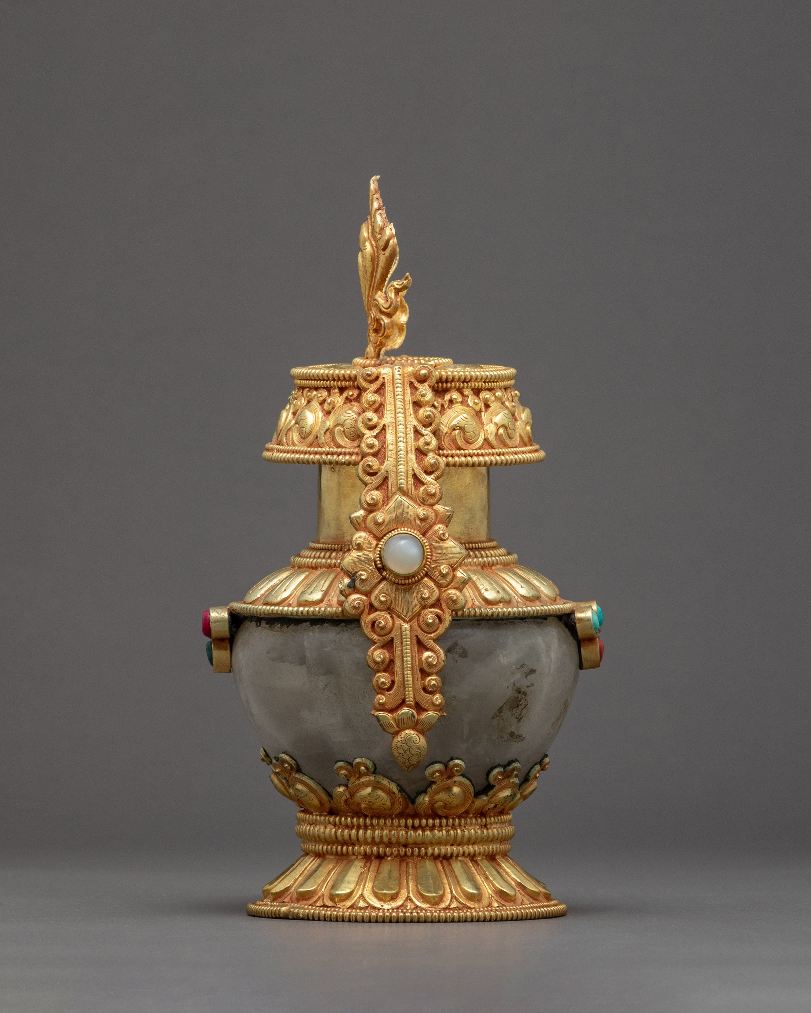 Crystal Bhumba Vase | Vintage Crystal Vase | Traditional Altar Offerings