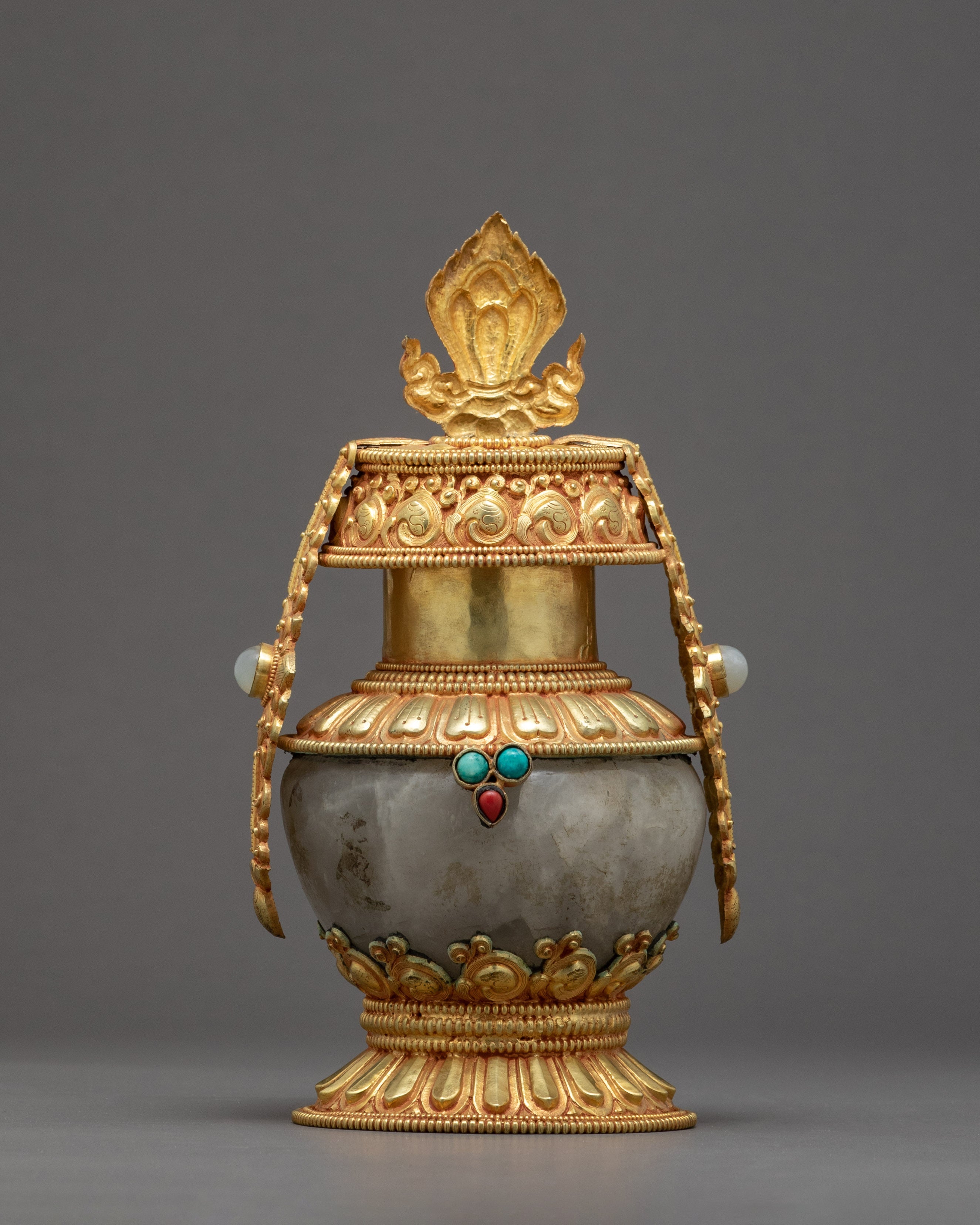 Crystal Bhumba Vase | Vintage Crystal Vase | Traditional Altar Offerings