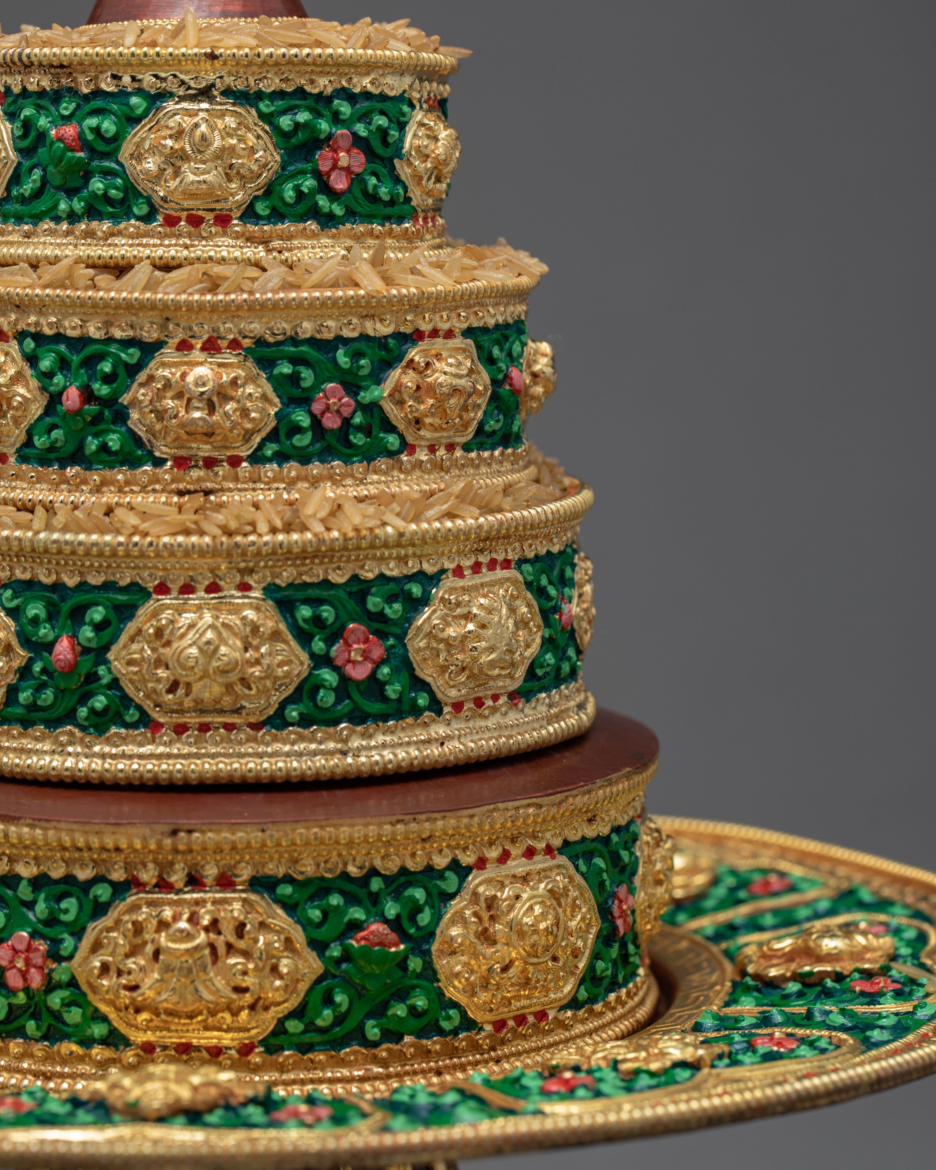 Unique 5" Mandala | Handcarved Set with Stand | Ritual Item