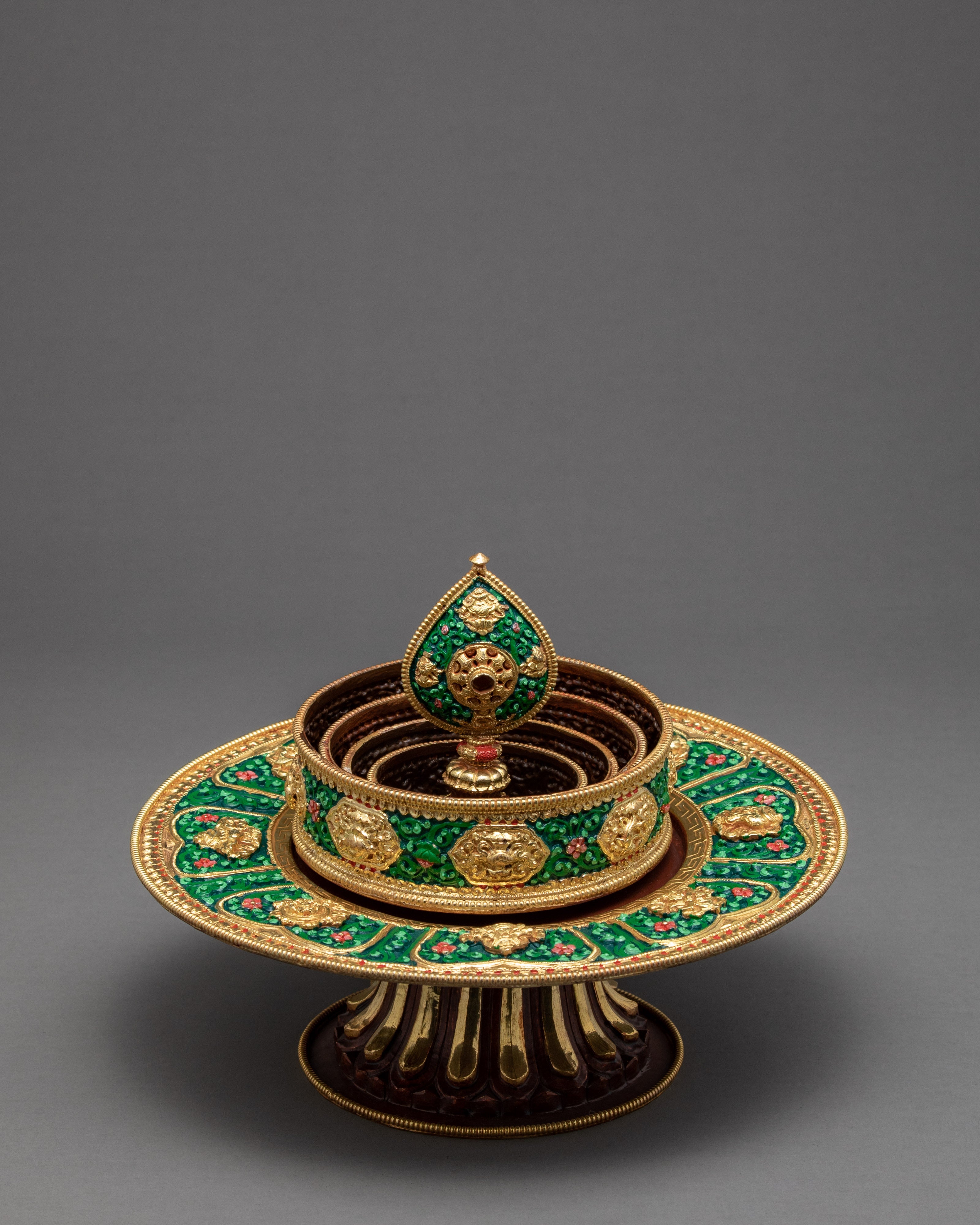Unique 5" Mandala | Handcarved Set with Stand | Ritual Item