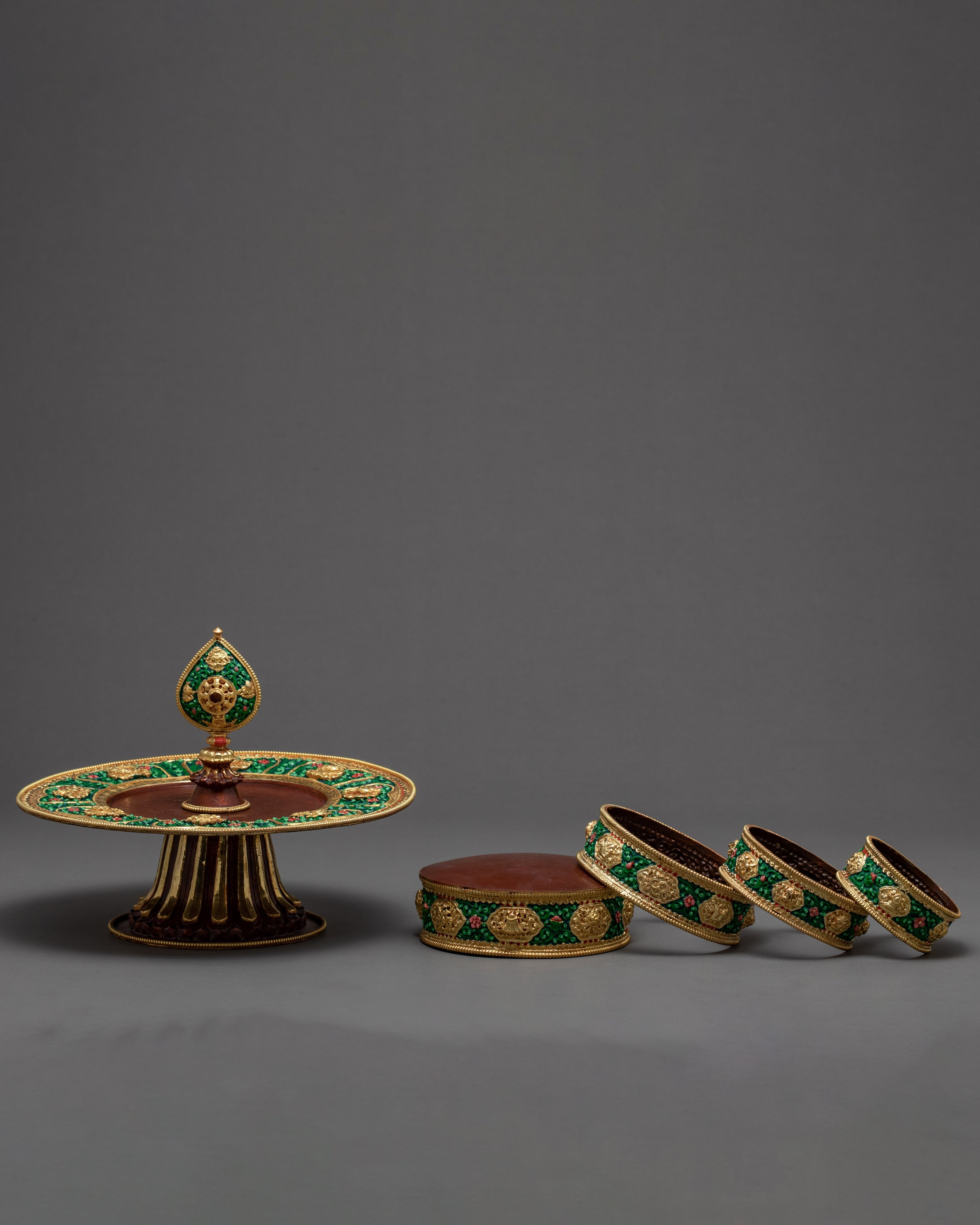 Unique 5" Mandala | Handcarved Set with Stand | Ritual Item