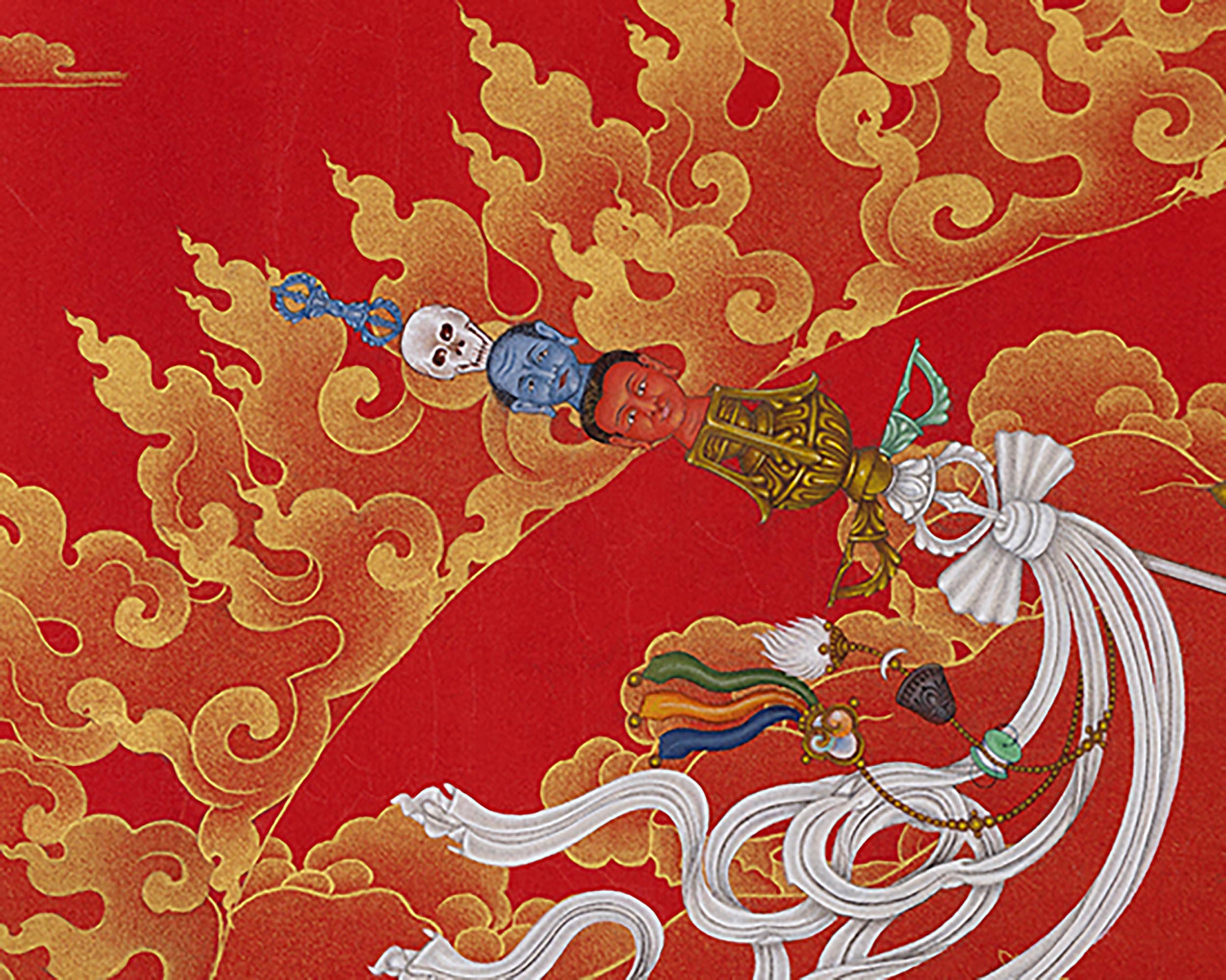 Dakini Vajrayogini With Citipati And Vajradharma Thangka