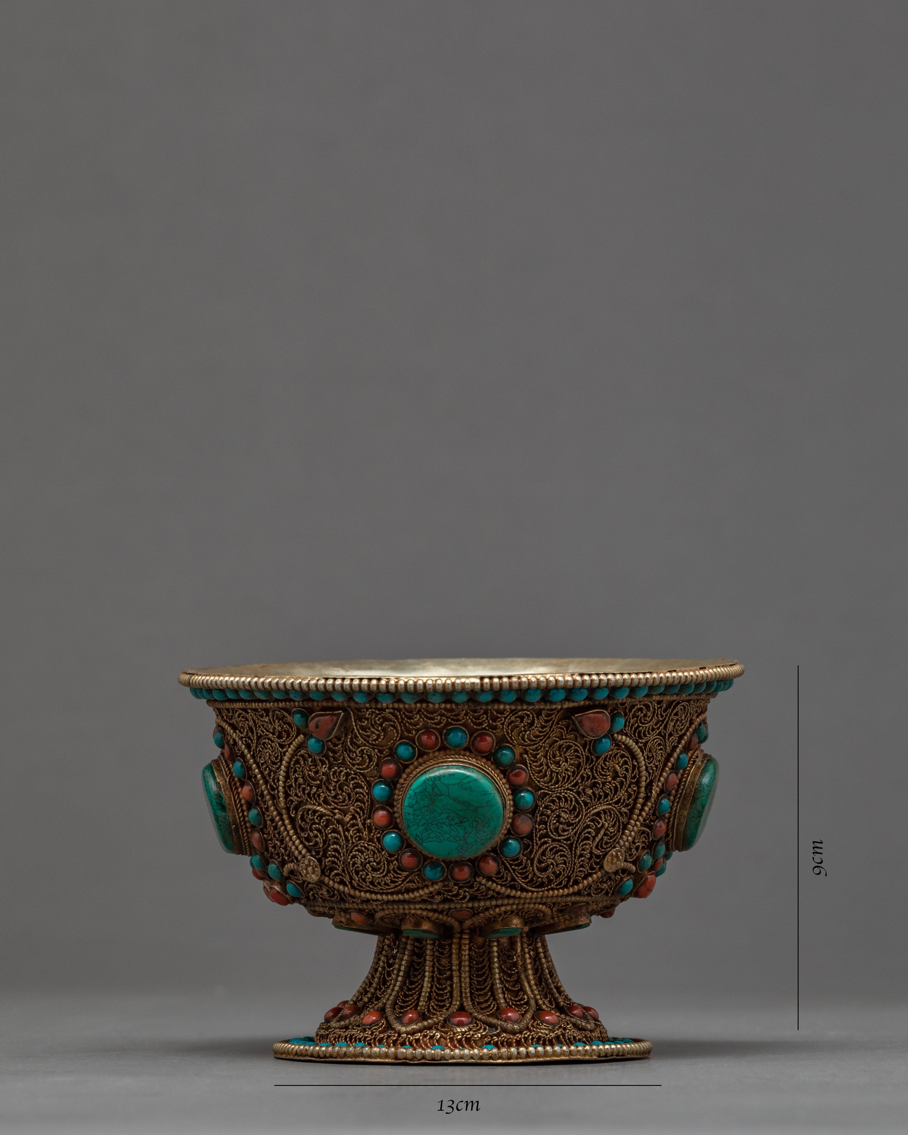 Tibetan Offering Bowls | Filigree Carving | Buddhist Altar Offerings