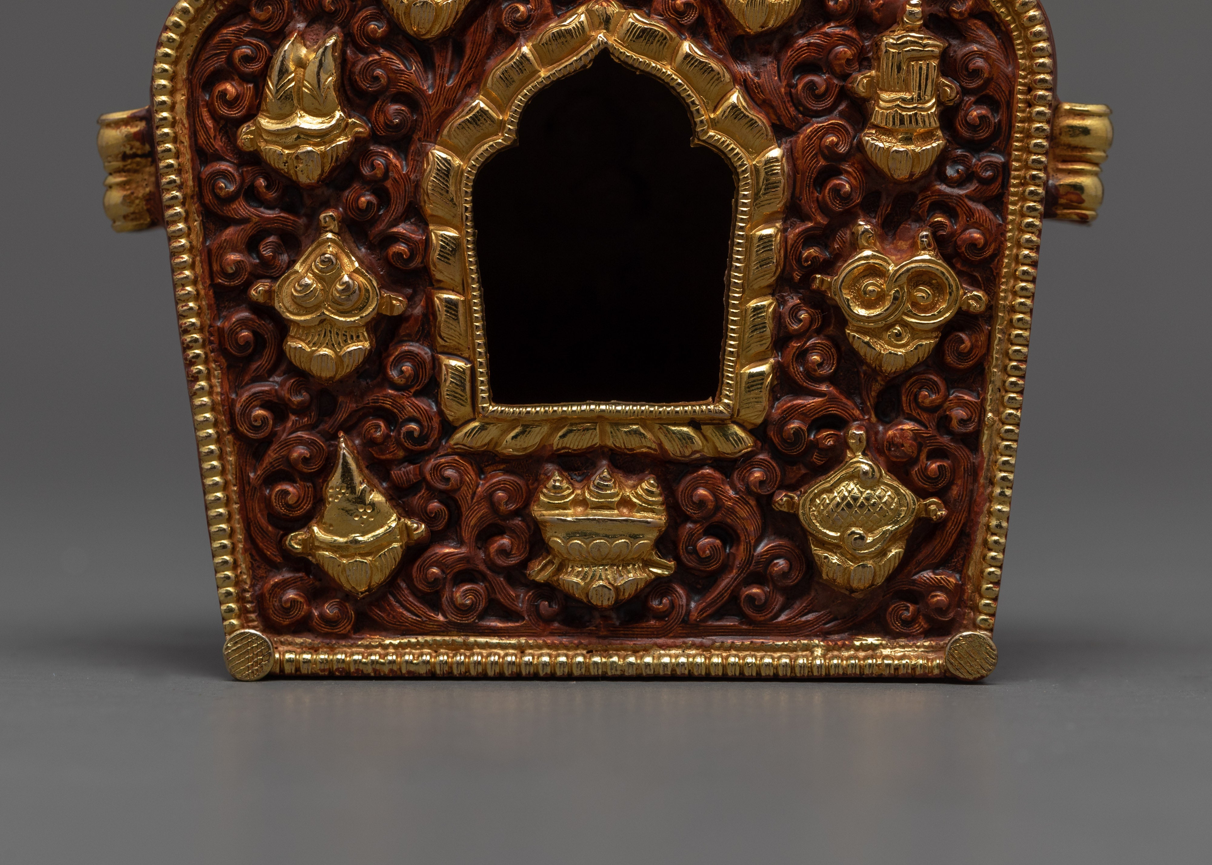 Ghau Box | Tibetan Handcarved Prayer Box | Mini Buddhist Souvenir