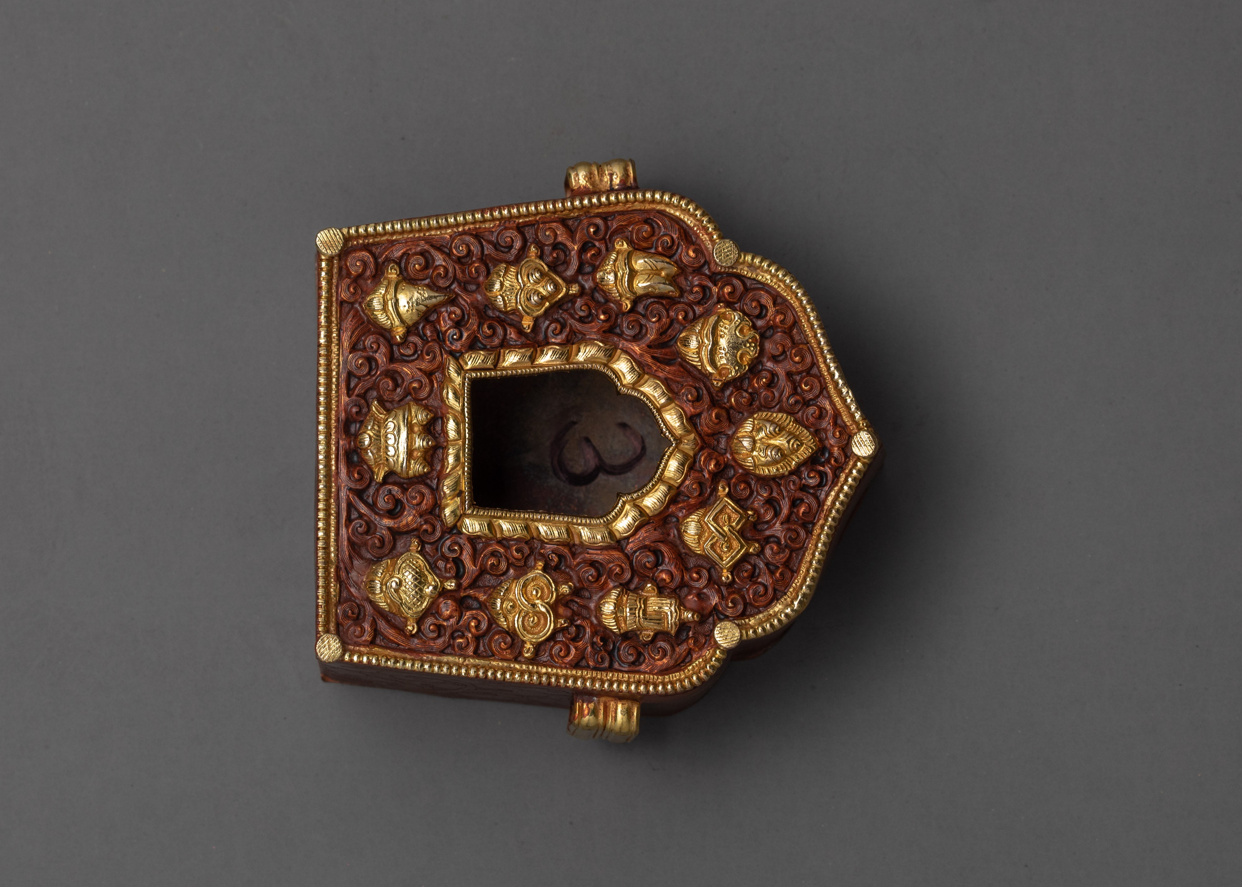 Ghau Box | Tibetan Handcarved Prayer Box | Mini Buddhist Souvenir