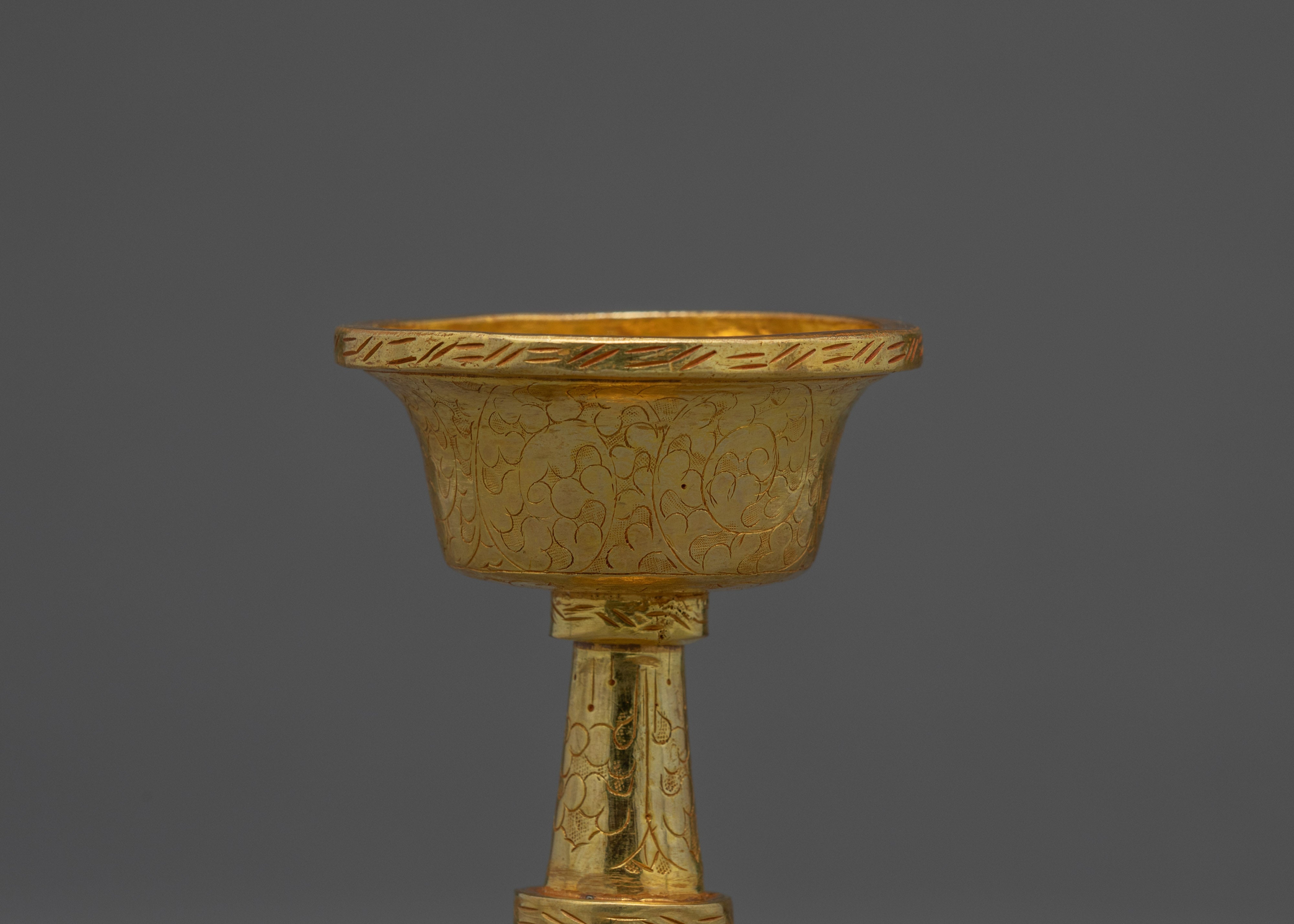 The Golden Drink Offering | Ancient Serkyem Set | Buddhist ritual Kit