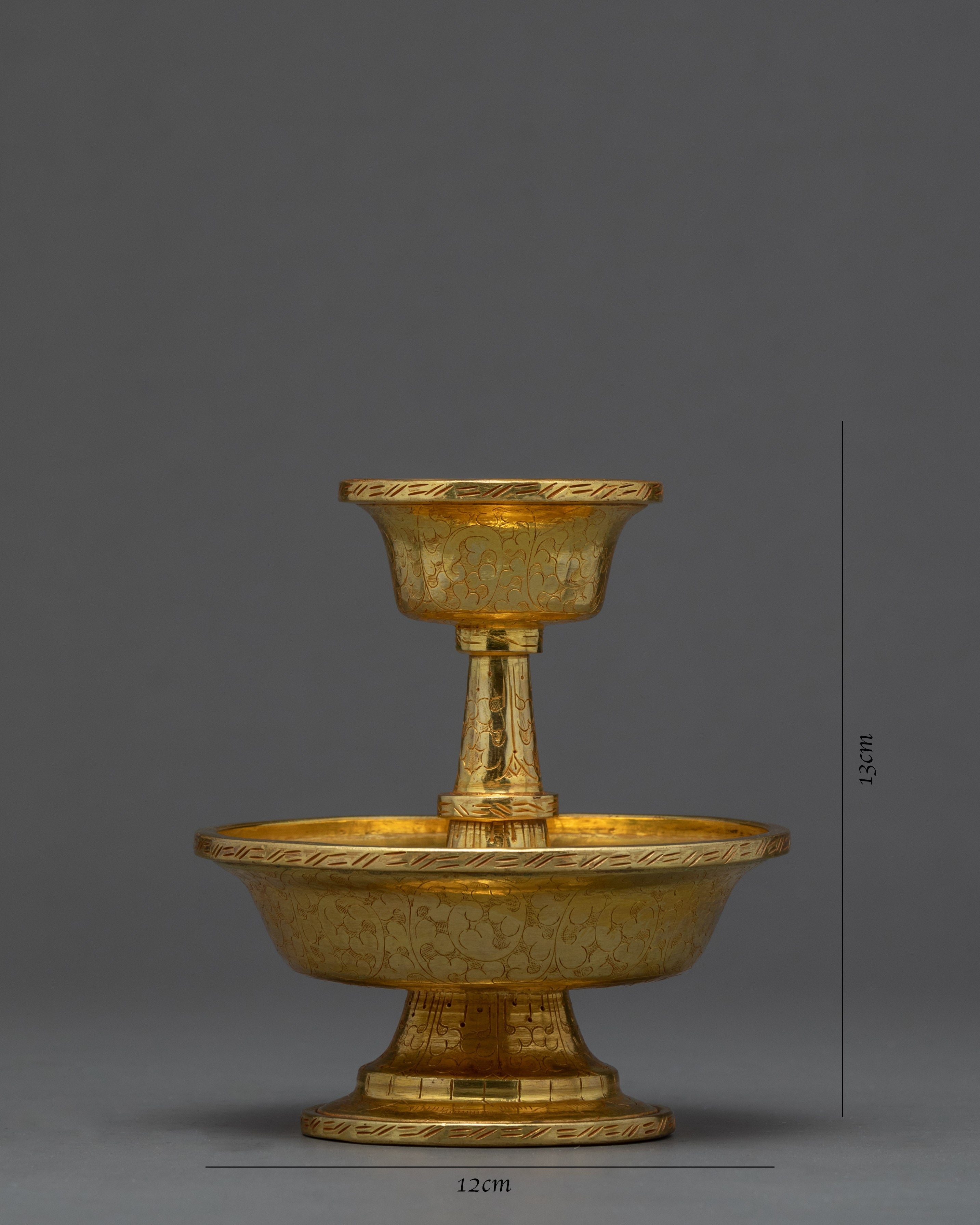 The Golden Drink Offering | Ancient Serkyem Set | Buddhist ritual Kit