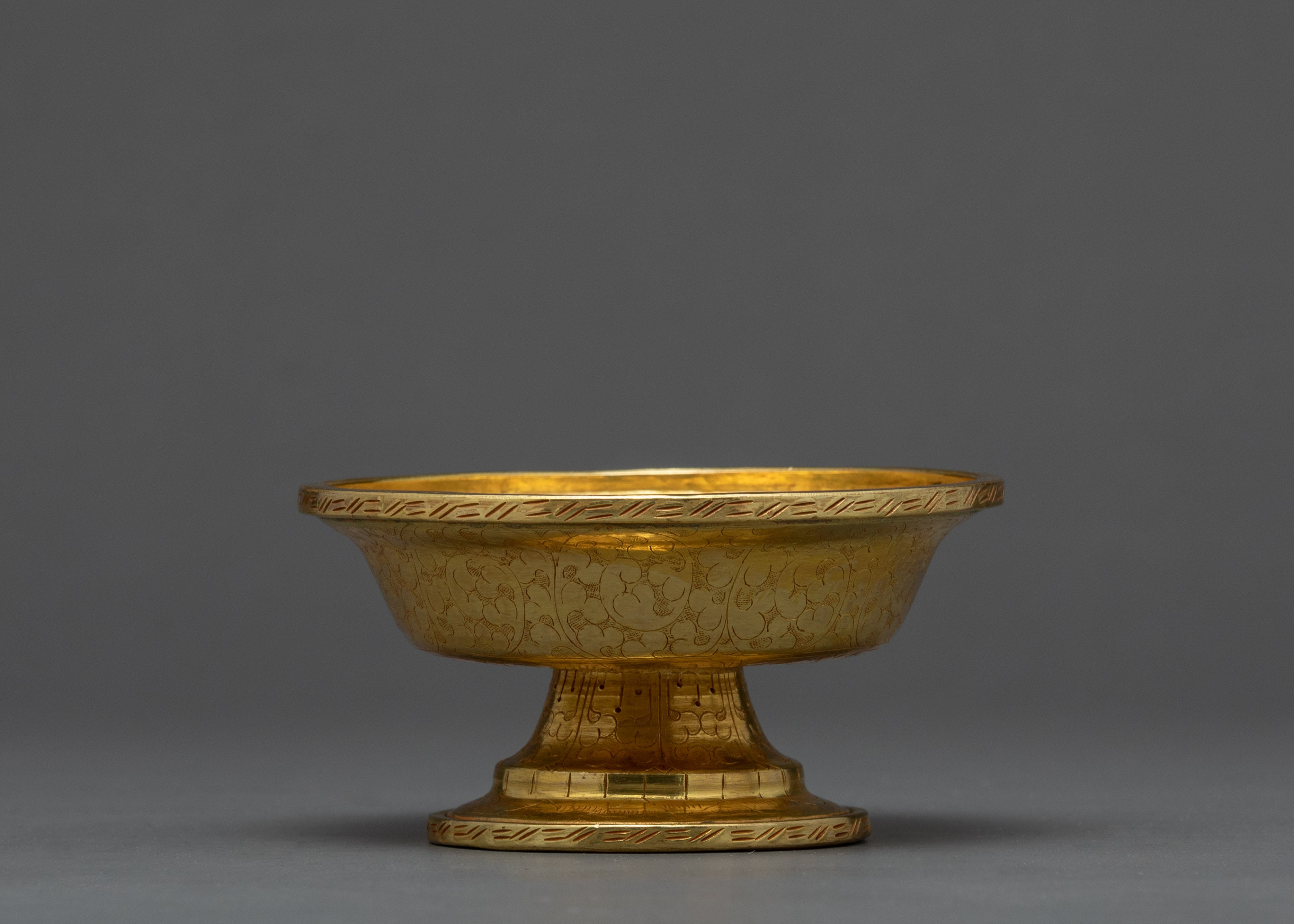The Golden Drink Offering | Ancient Serkyem Set | Buddhist ritual Kit