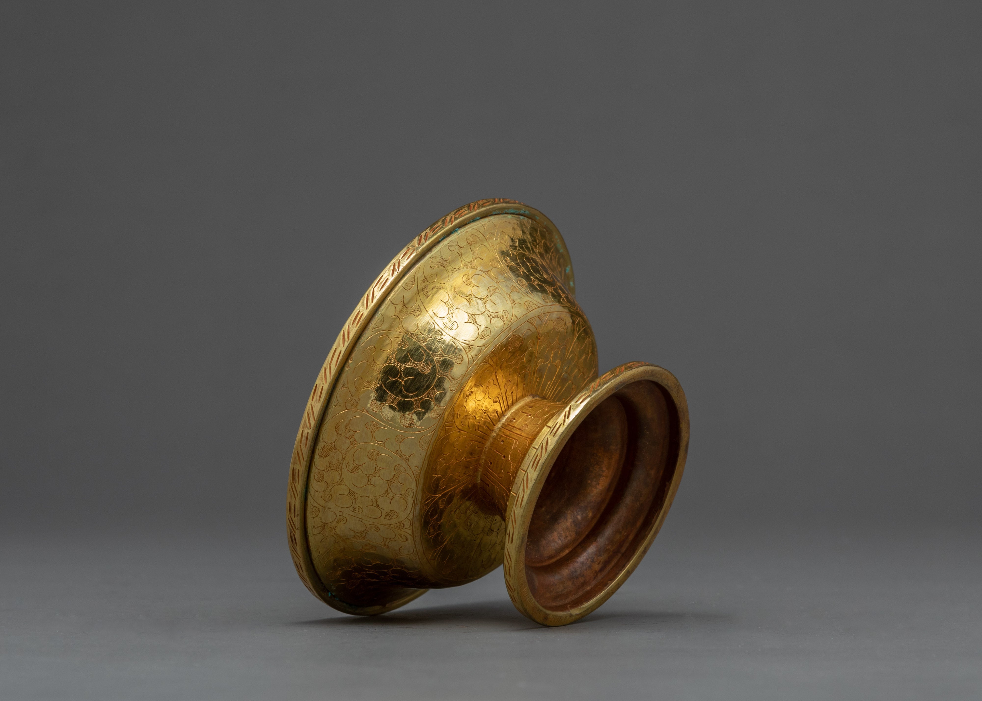 The Golden Drink Offering | Ancient Serkyem Set | Buddhist ritual Kit