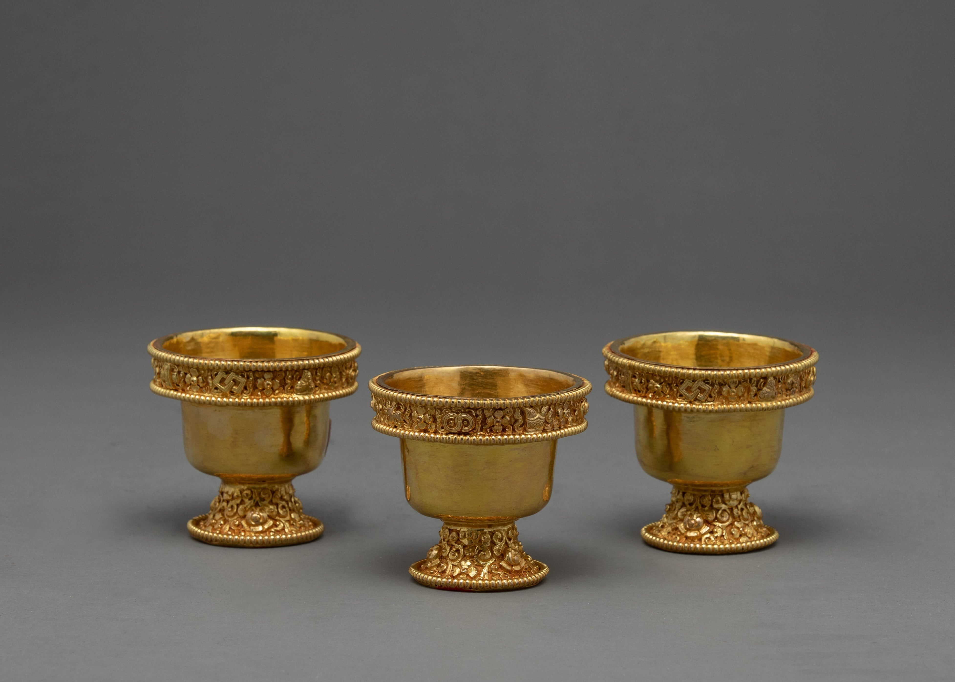 Water Offering Bowls | Handcrafted Ritual Items | Tibetan Altar Offerings