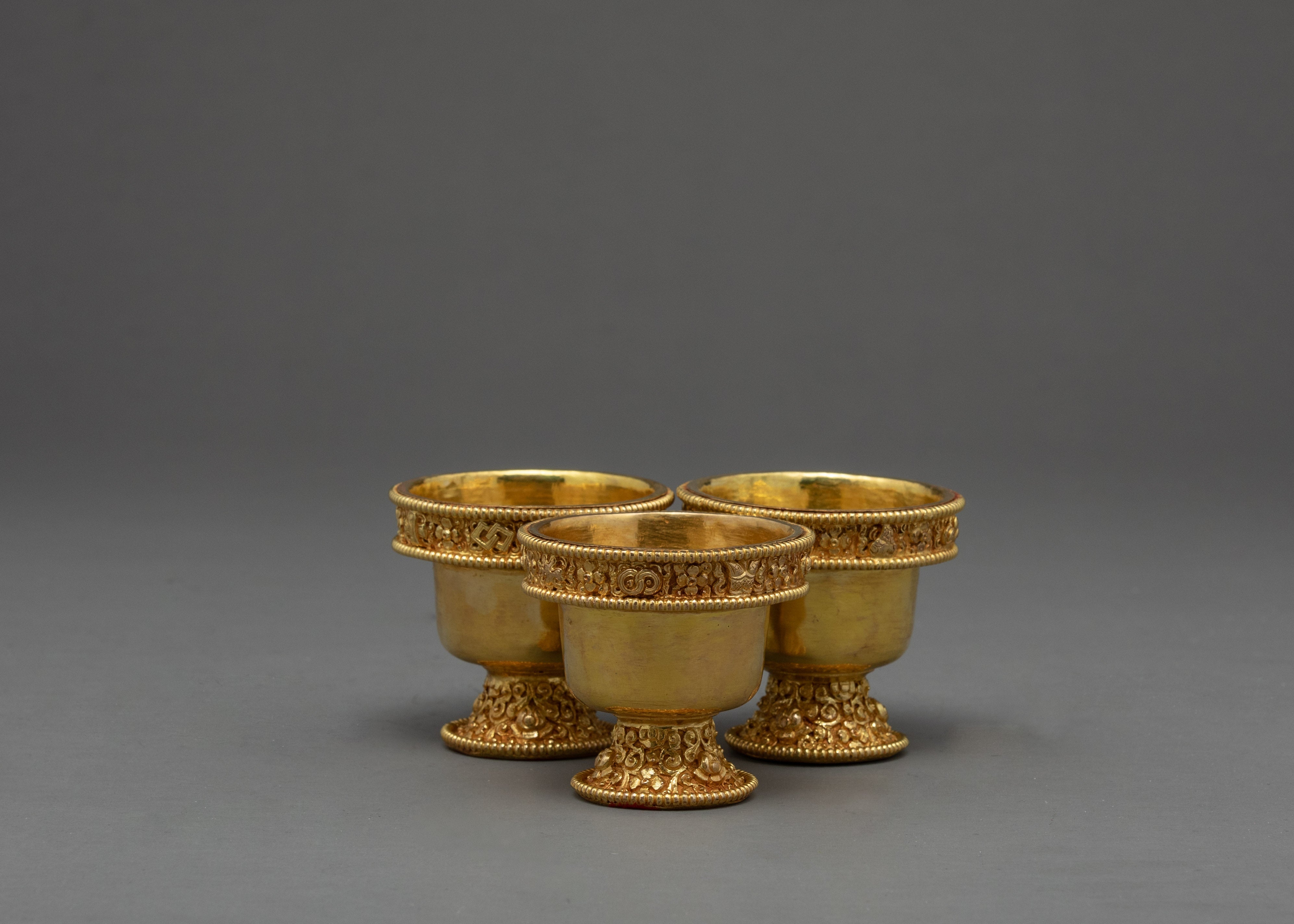 Water Offering Bowls | Handcrafted Ritual Items | Tibetan Altar Offerings