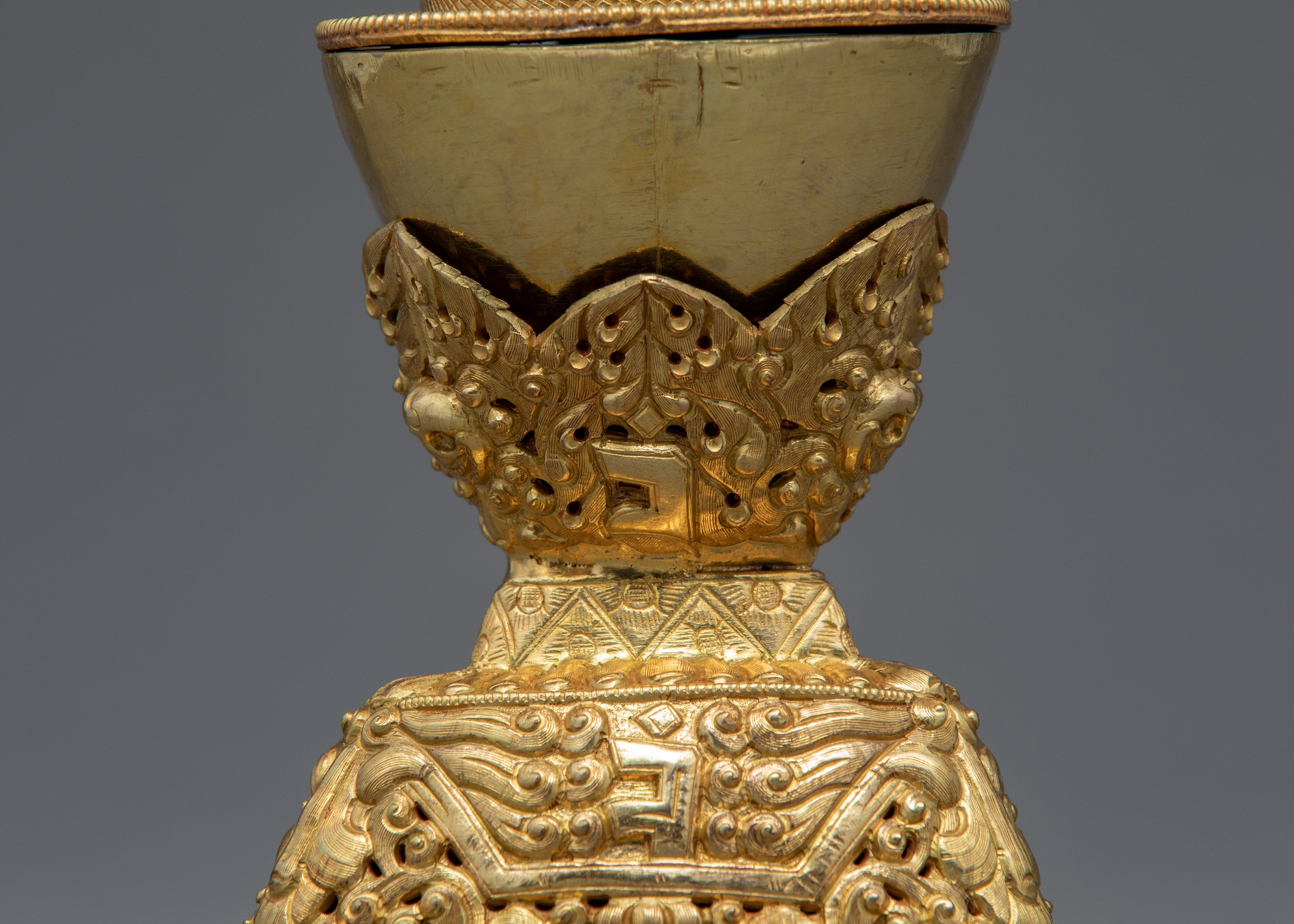 Buddhist Ritual Bowl | 7.8" Tibetan Skull Cup | Ritual Objects