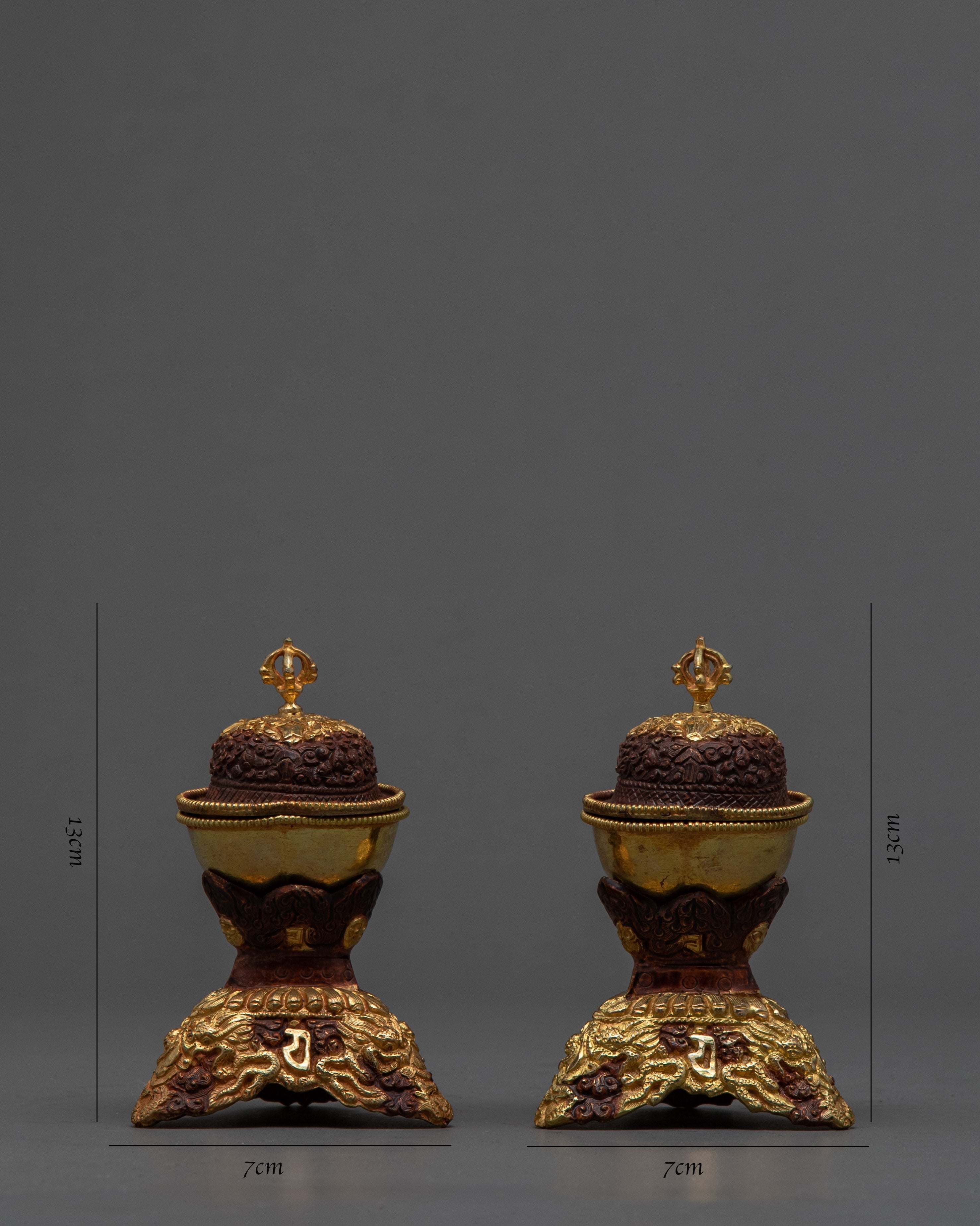 Kapala Skull Set | Tantric Altar Offerings | Tibetan Kapala Cup