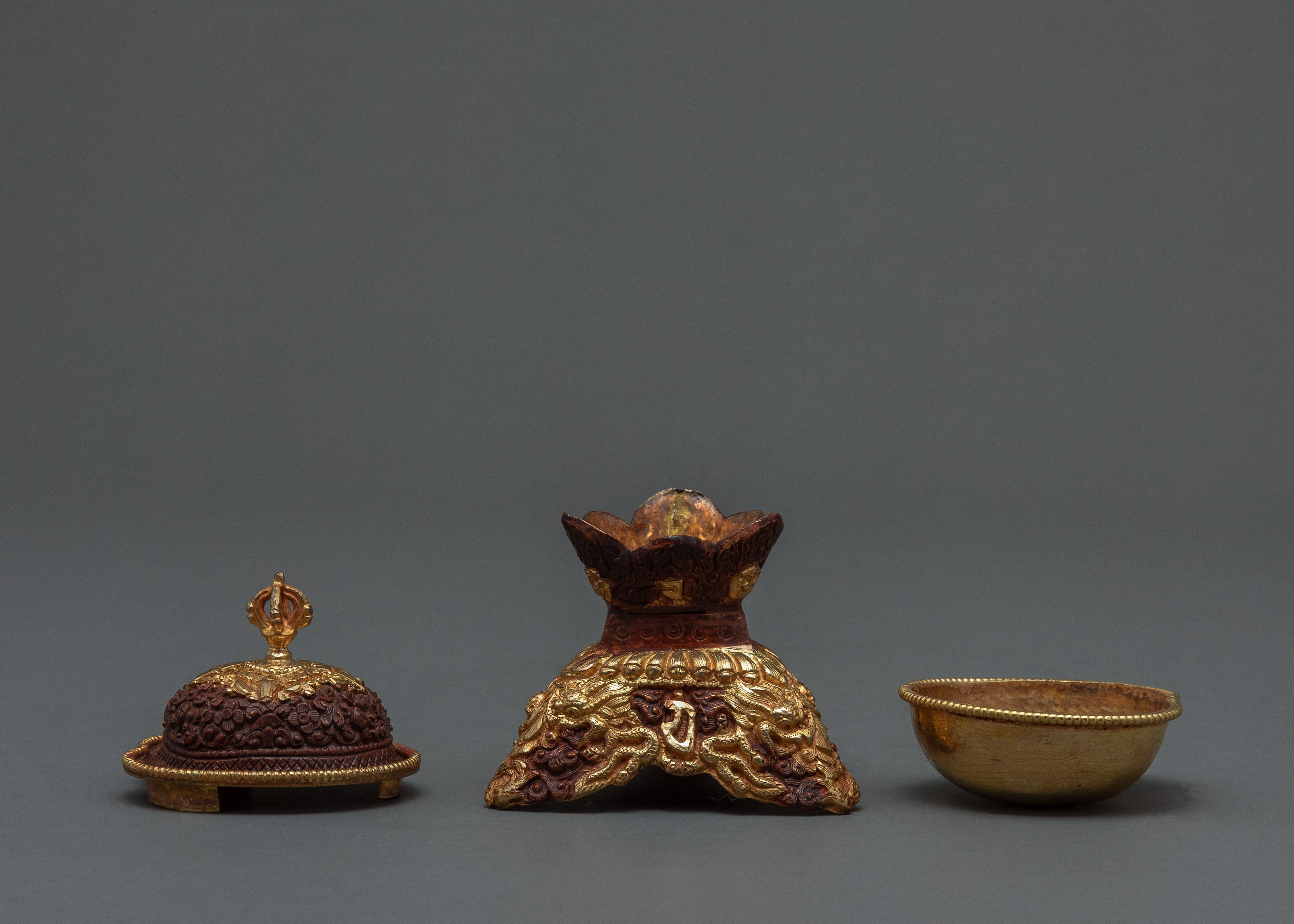 Kapala Skull Set | Tantric Altar Offerings | Tibetan Kapala Cup