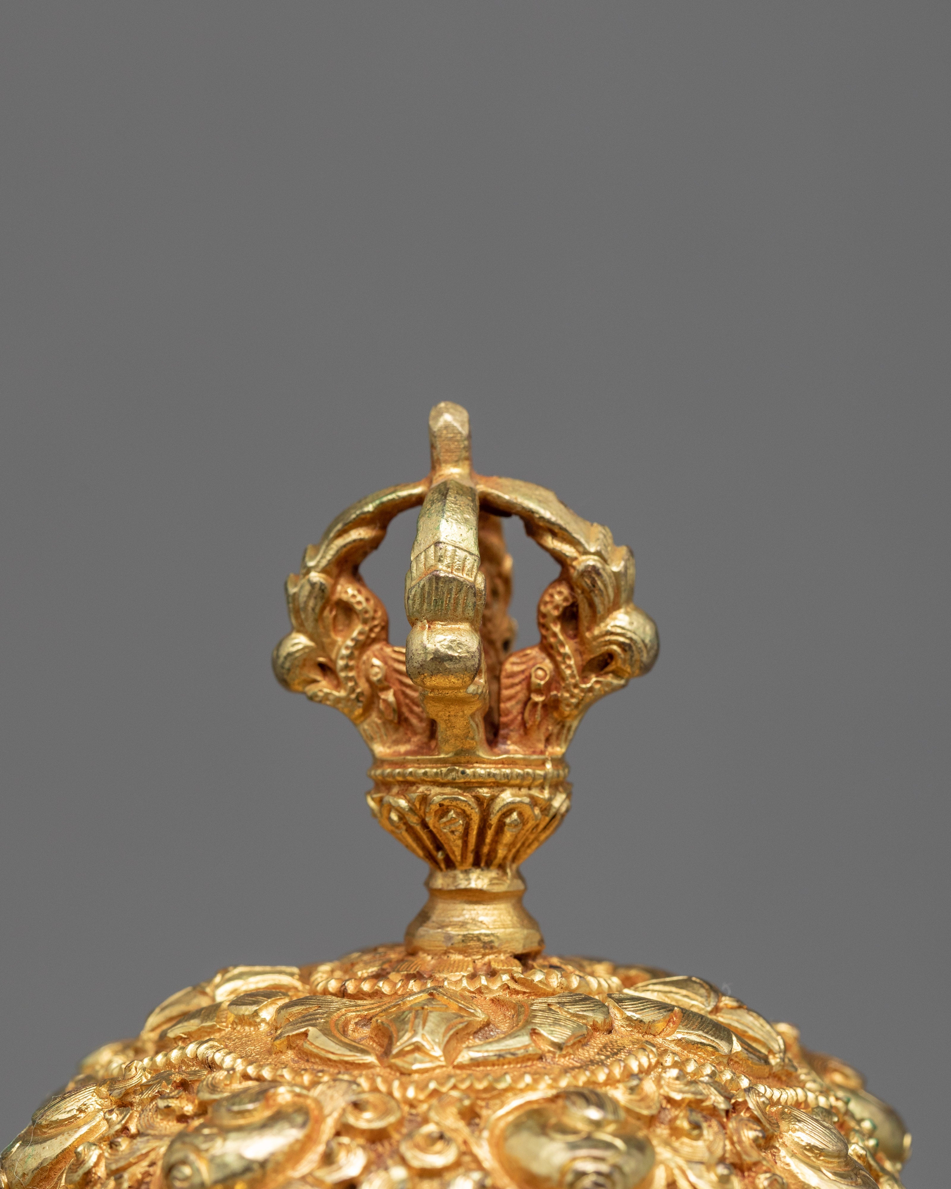 Fine Quality Kapala Set | Tantric Ritual Objects | Full Gold Skull Cup