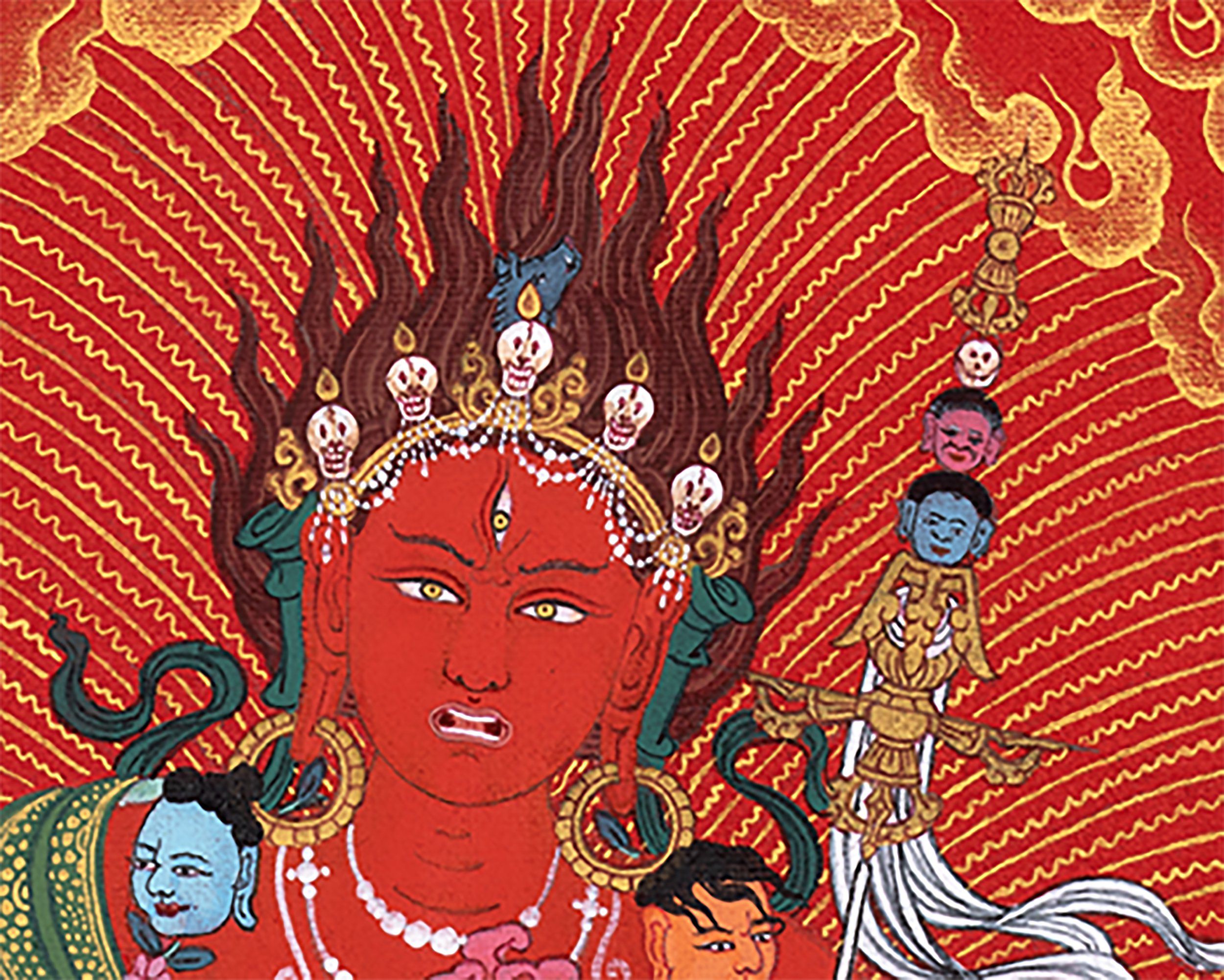 Vajravarahi, Dakini, Yogini Thangka Painting, Hand Painted Vajrayana Buddhist Art