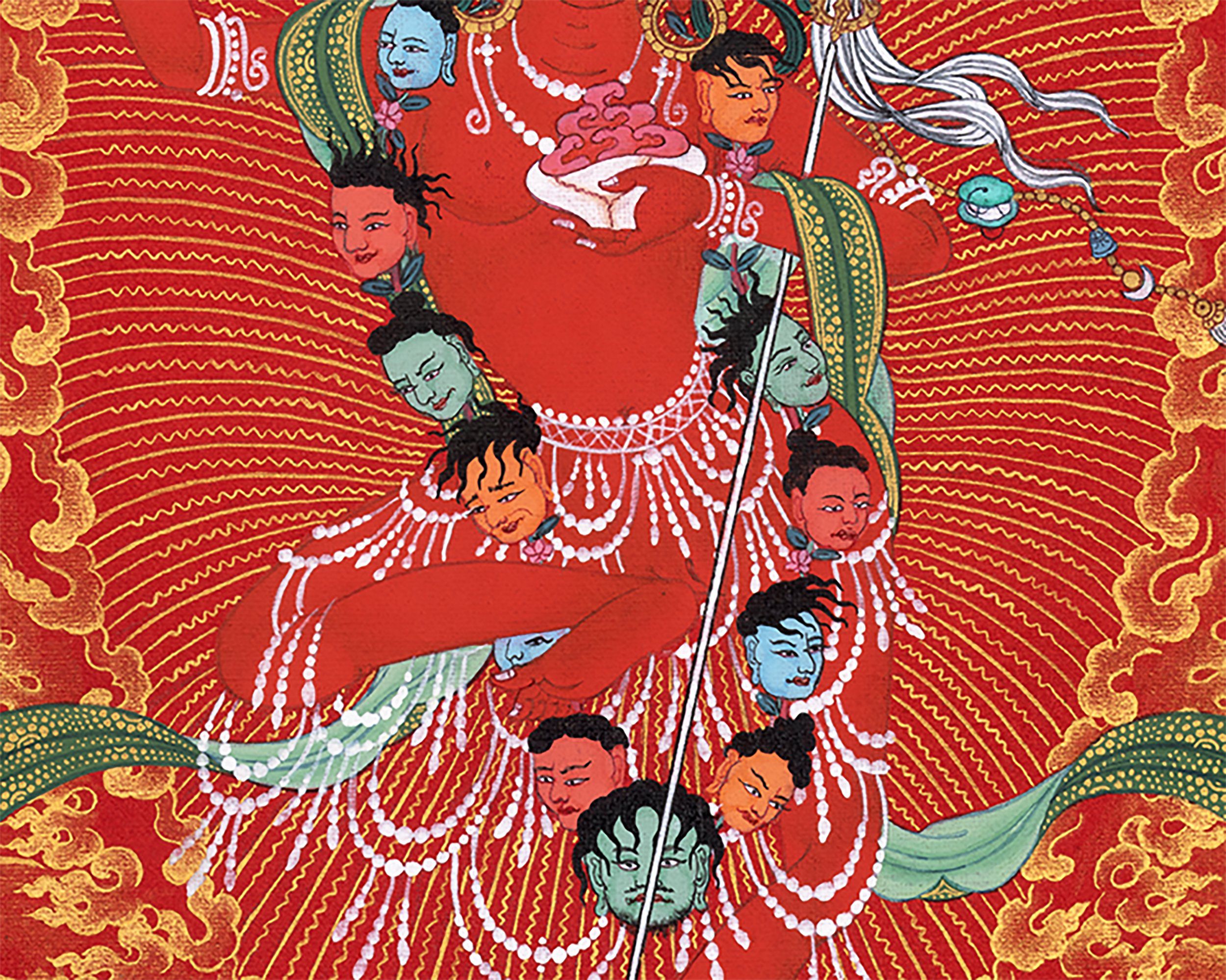 Vajravarahi, Dakini, Yogini Thangka Painting, Hand Painted Vajrayana Buddhist Art