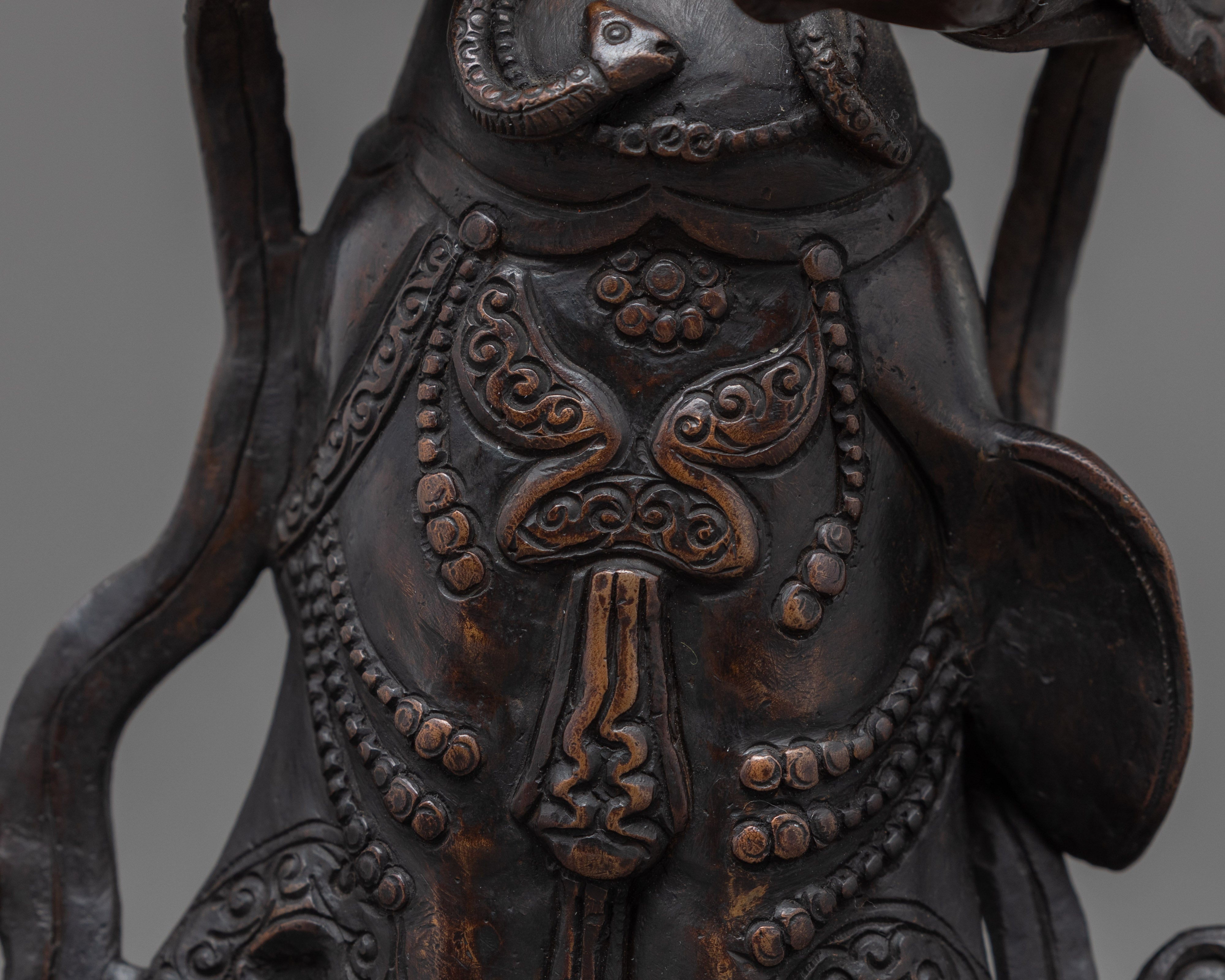 Handmade White Mahakala Statue | Vintage Collectibles