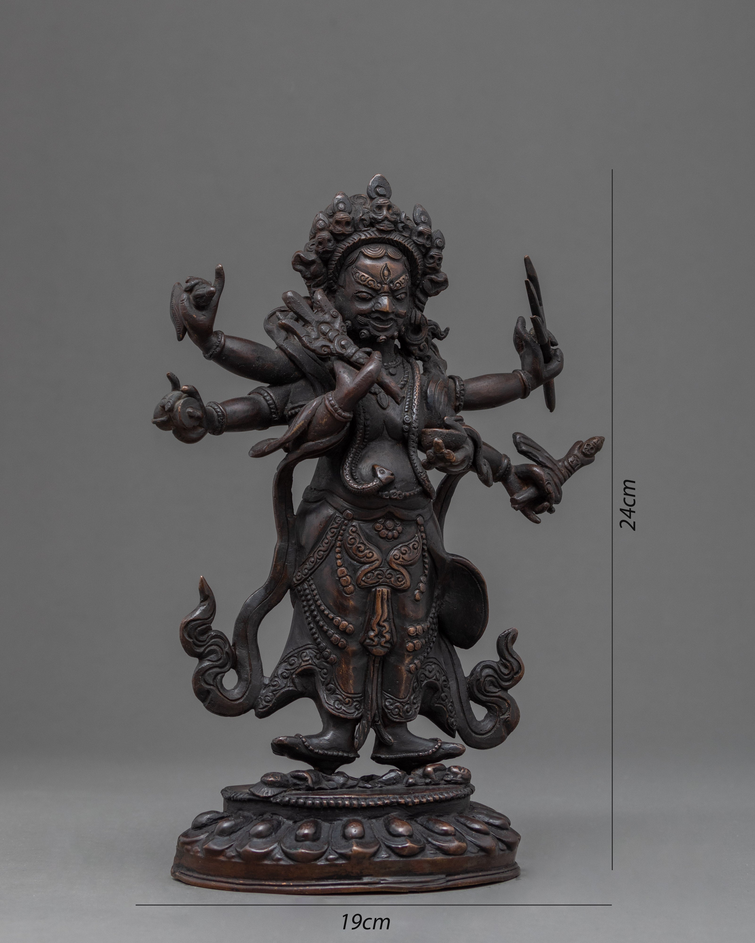 Handmade White Mahakala Statue | Vintage Collectibles