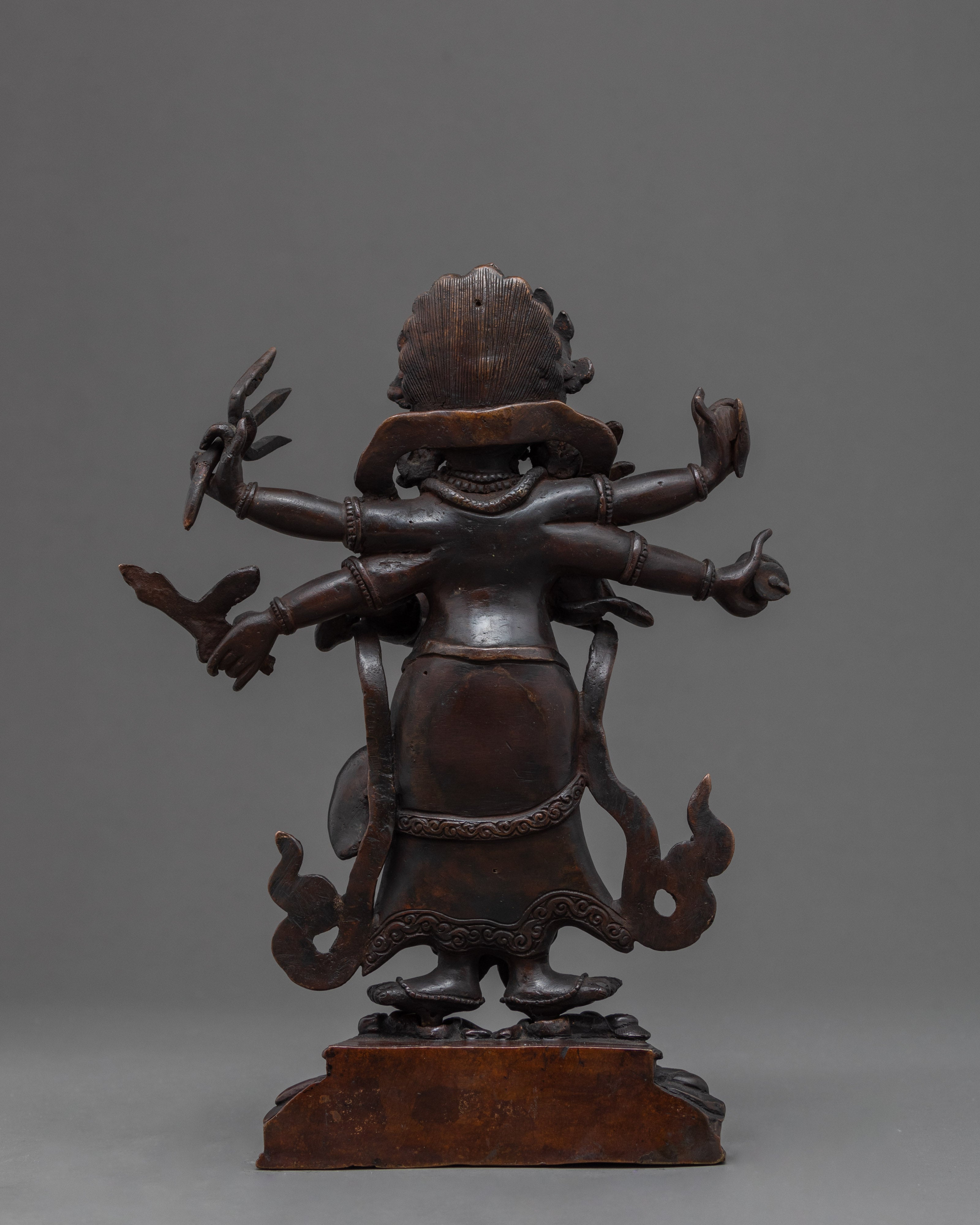 Handmade White Mahakala Statue | Vintage Collectibles