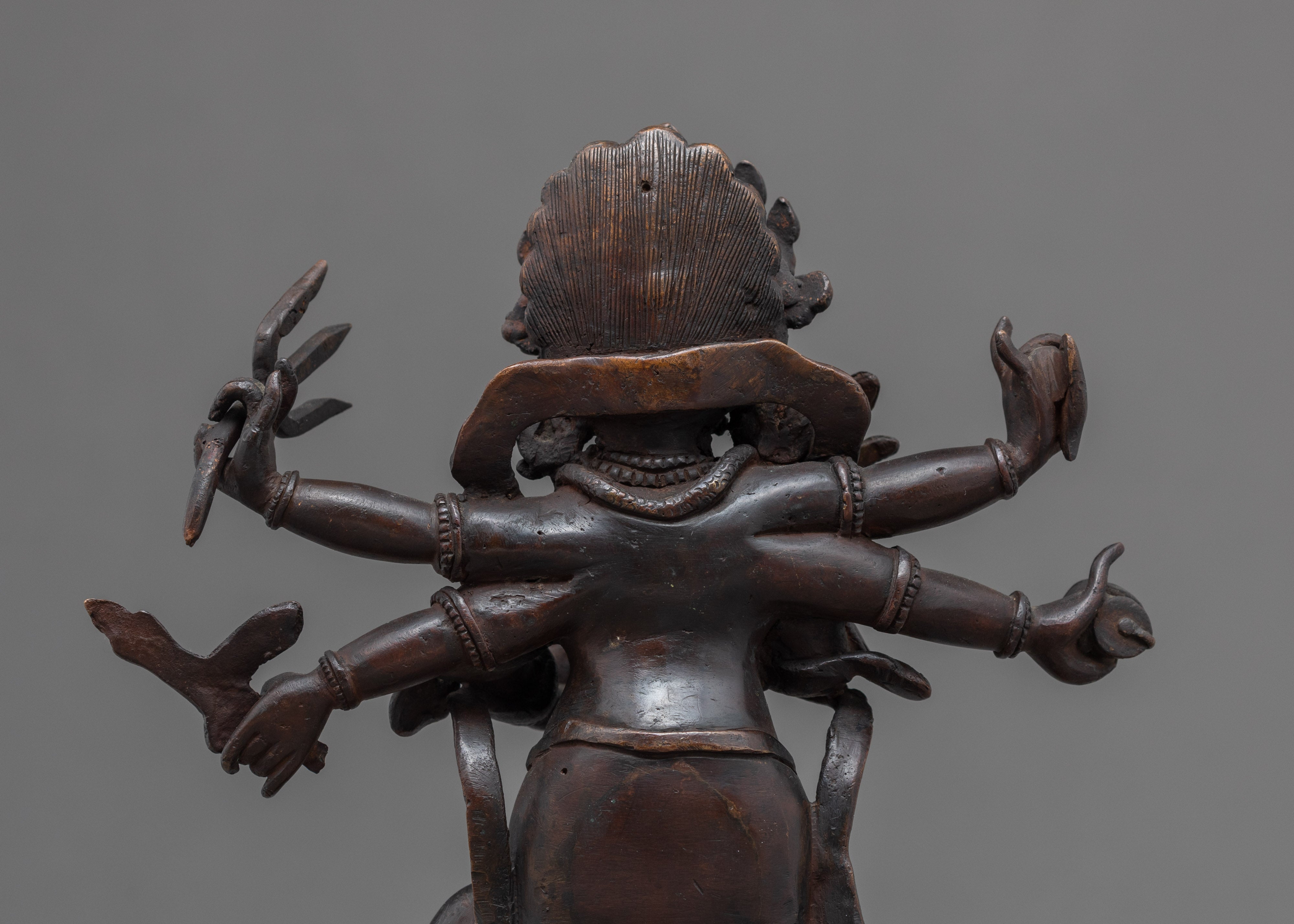 Handmade White Mahakala Statue | Vintage Collectibles