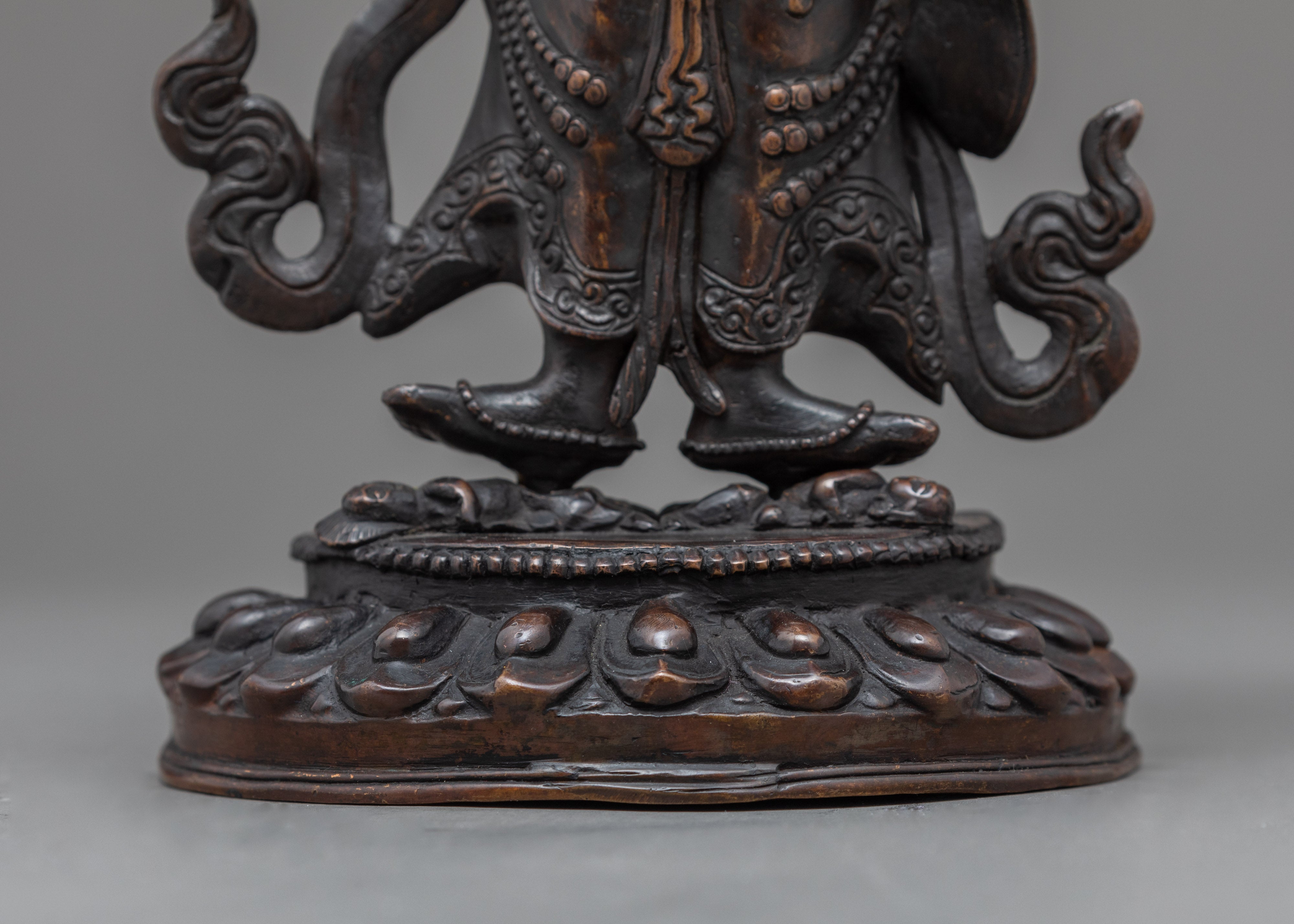 Handmade White Mahakala Statue | Vintage Collectibles