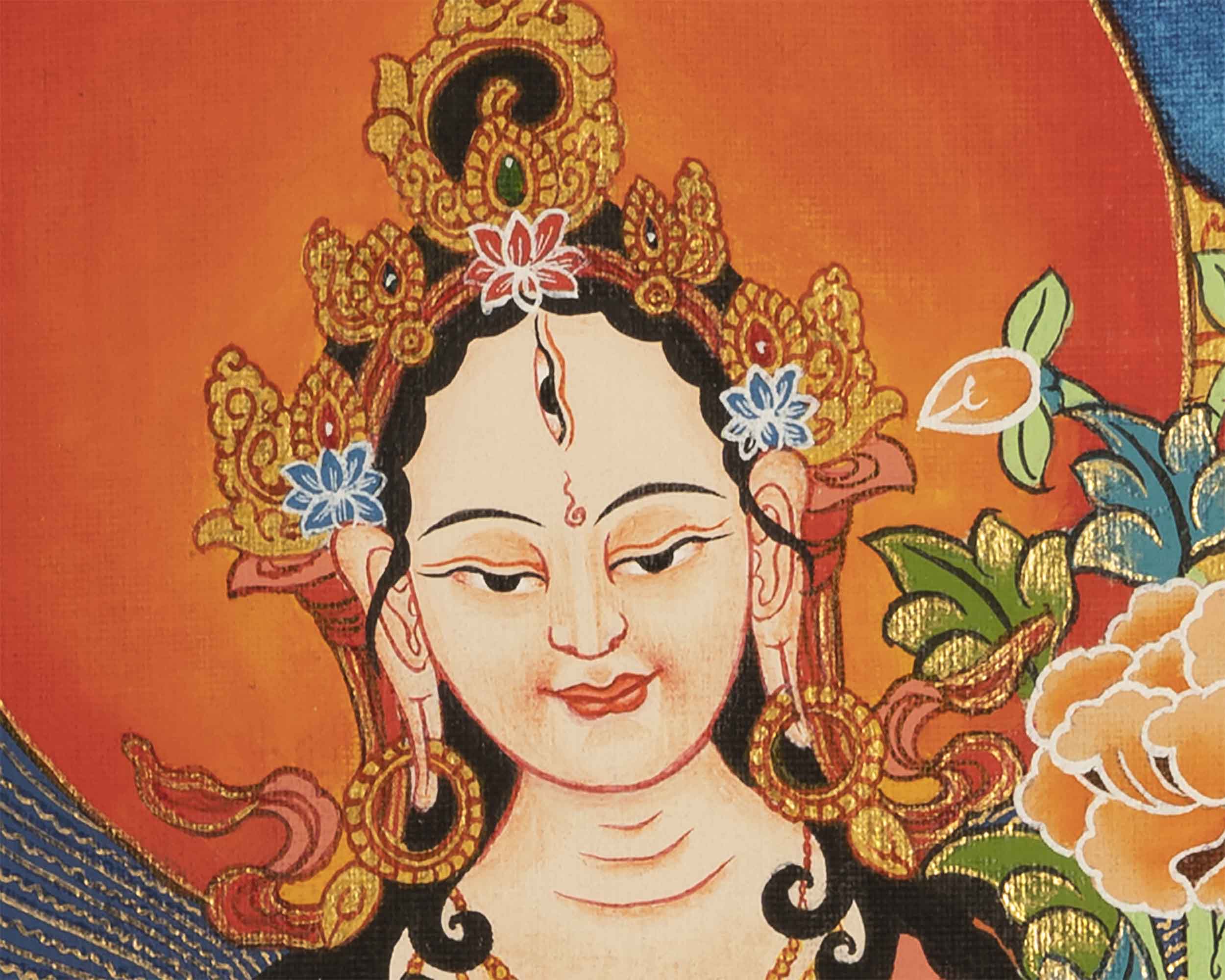 Handpainted White Tara | Tibetan Buddhist Art