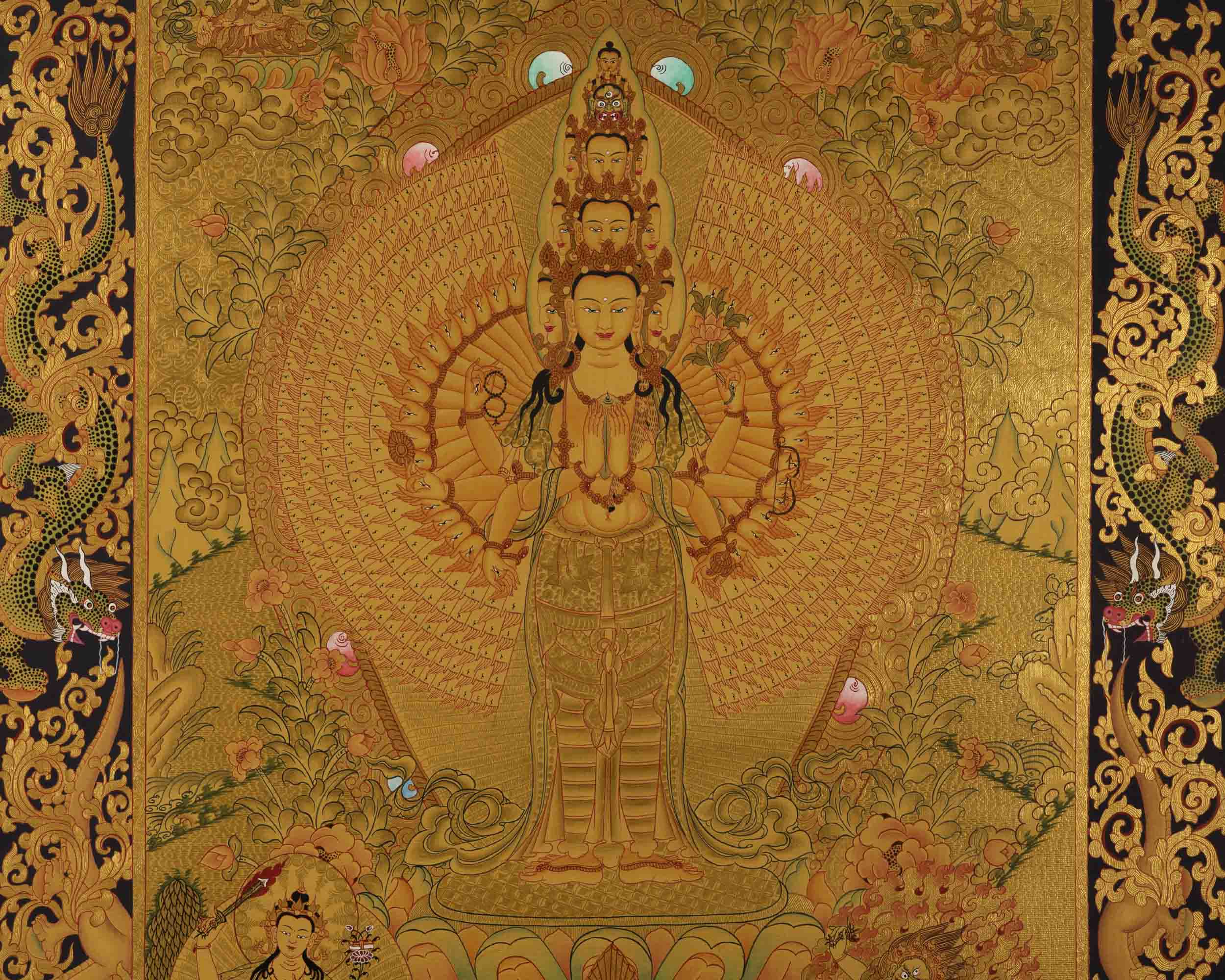 1000 Armed Avalokiteshvara Thangka | Wall Hanging Decoration