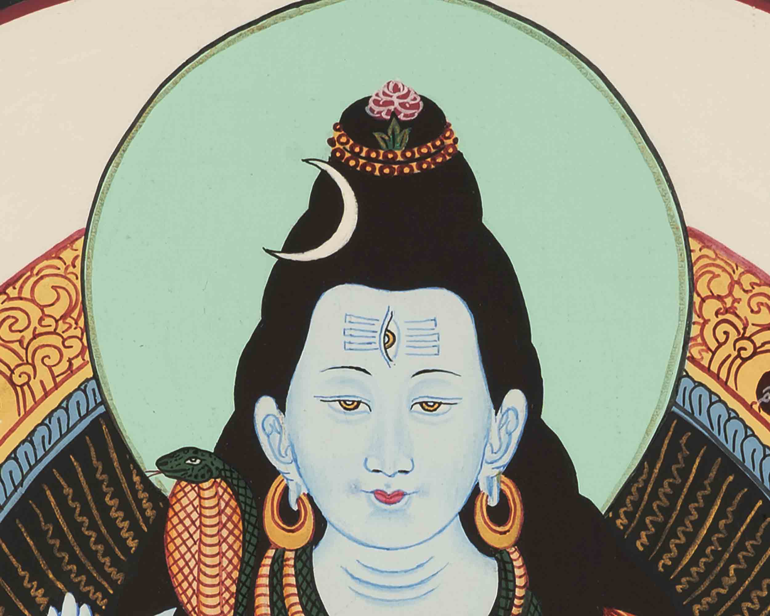 Lord Shiva Thangka | Hindu Deity | Wall Hanging Decoration