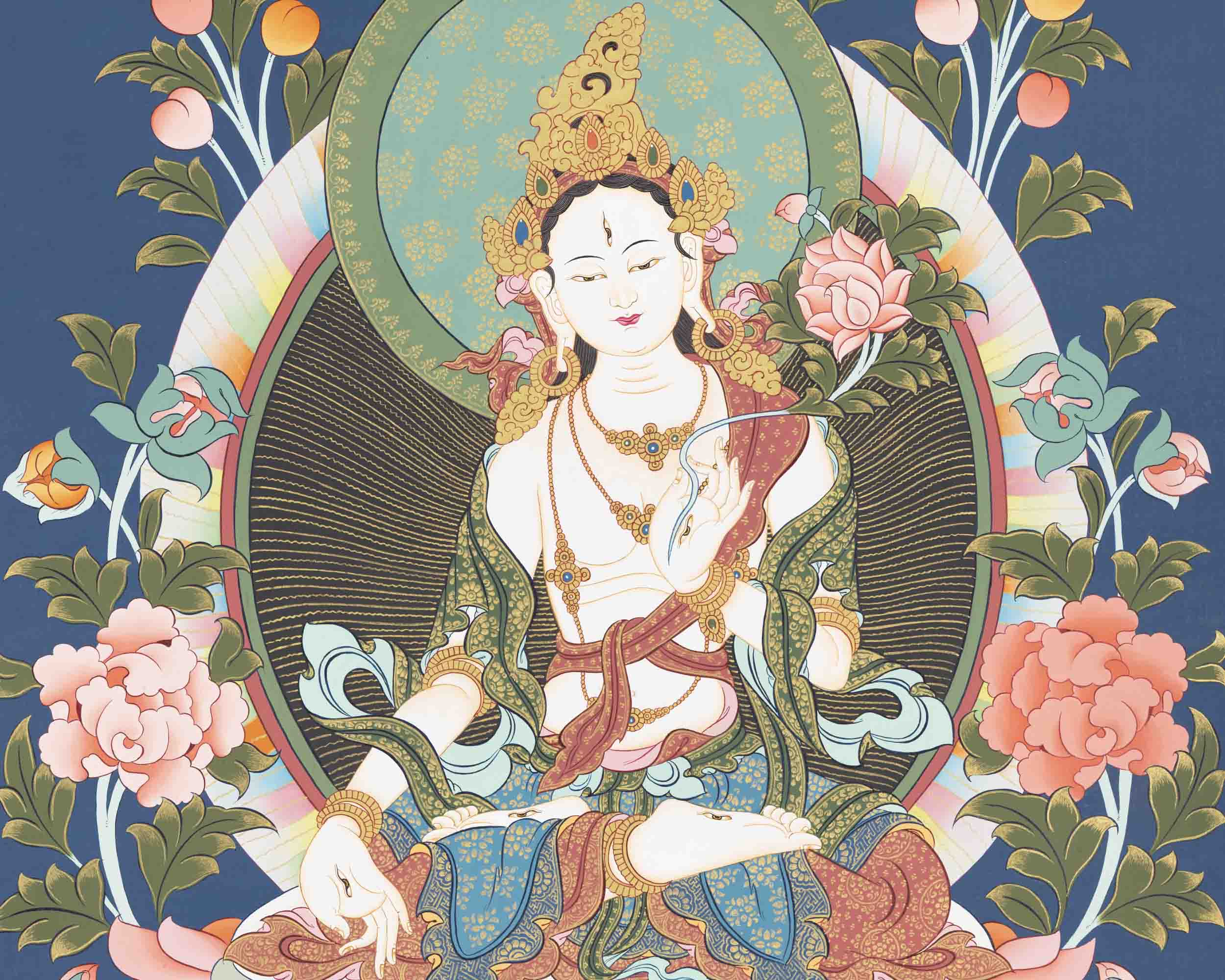 White Tara Thangka Painting | Religious Art | Wall Decors