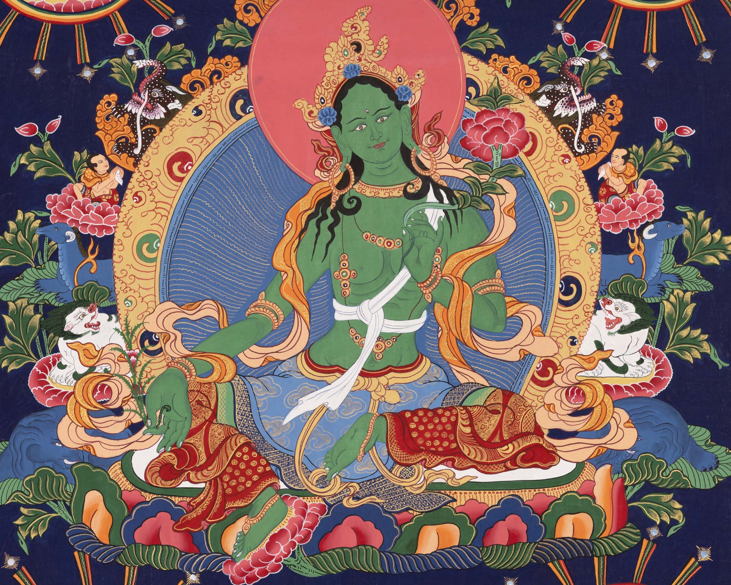 Green Tara Thangka | Wall Decor Painting