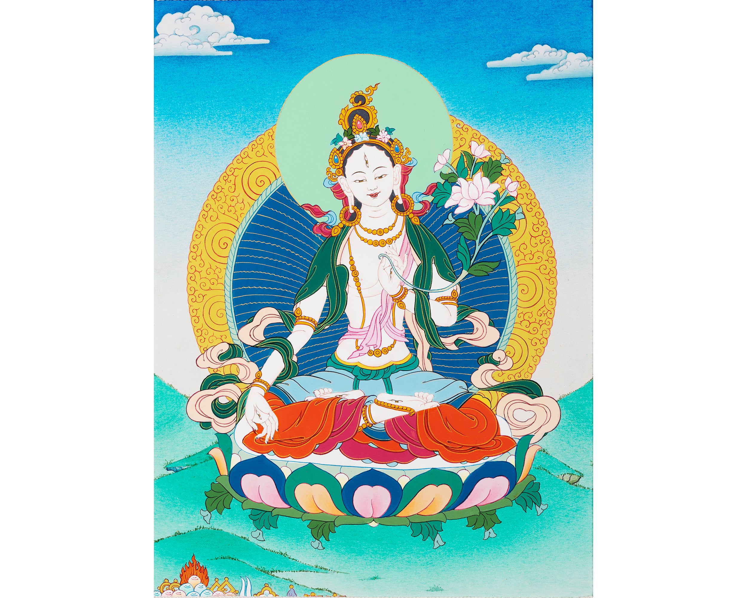 white tara thangka