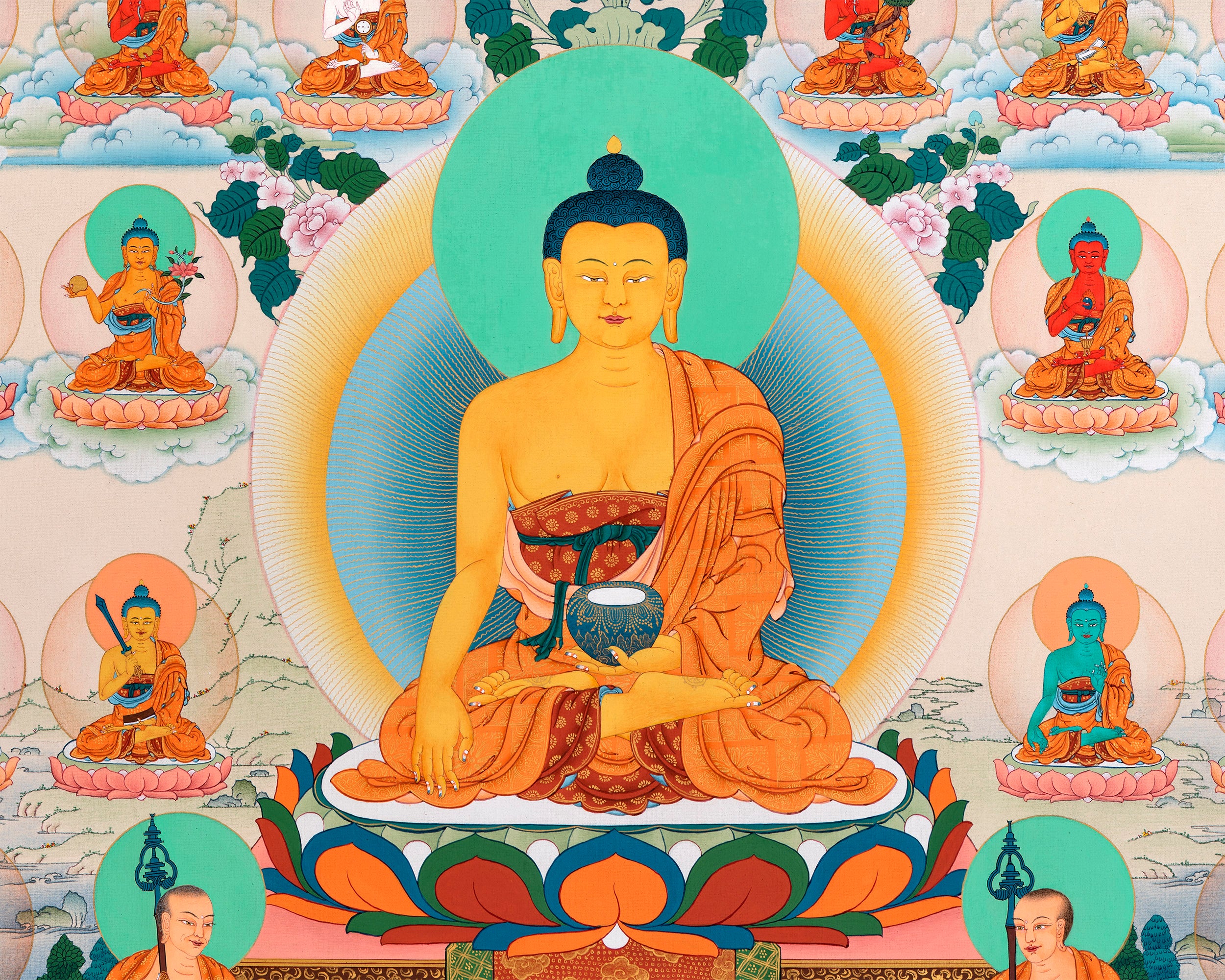 35 Buddhas of Confession | Tibetan Thangka Painting