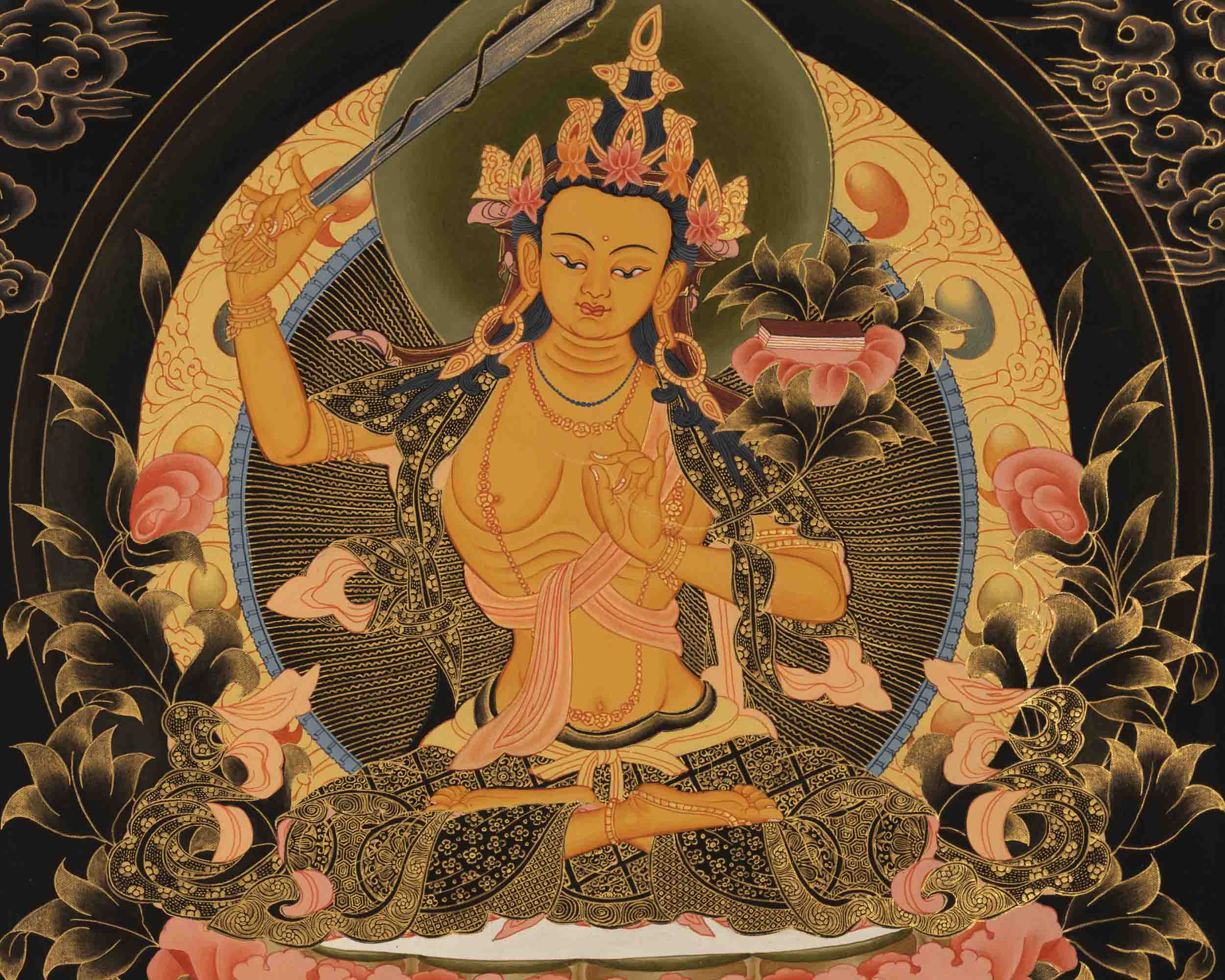 Manjushree Bodhisattva Thangka | Buddhist Religious Paintings