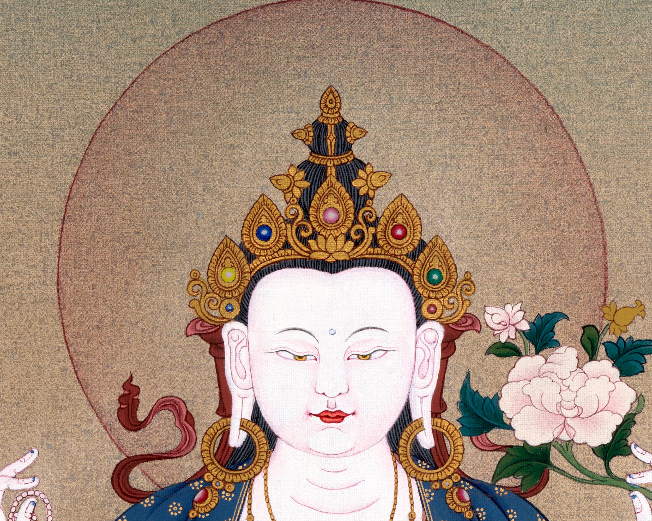 Avalokiteshvara, Chenrezig Thangka Painting, Traditional Karma Gadri Thangka